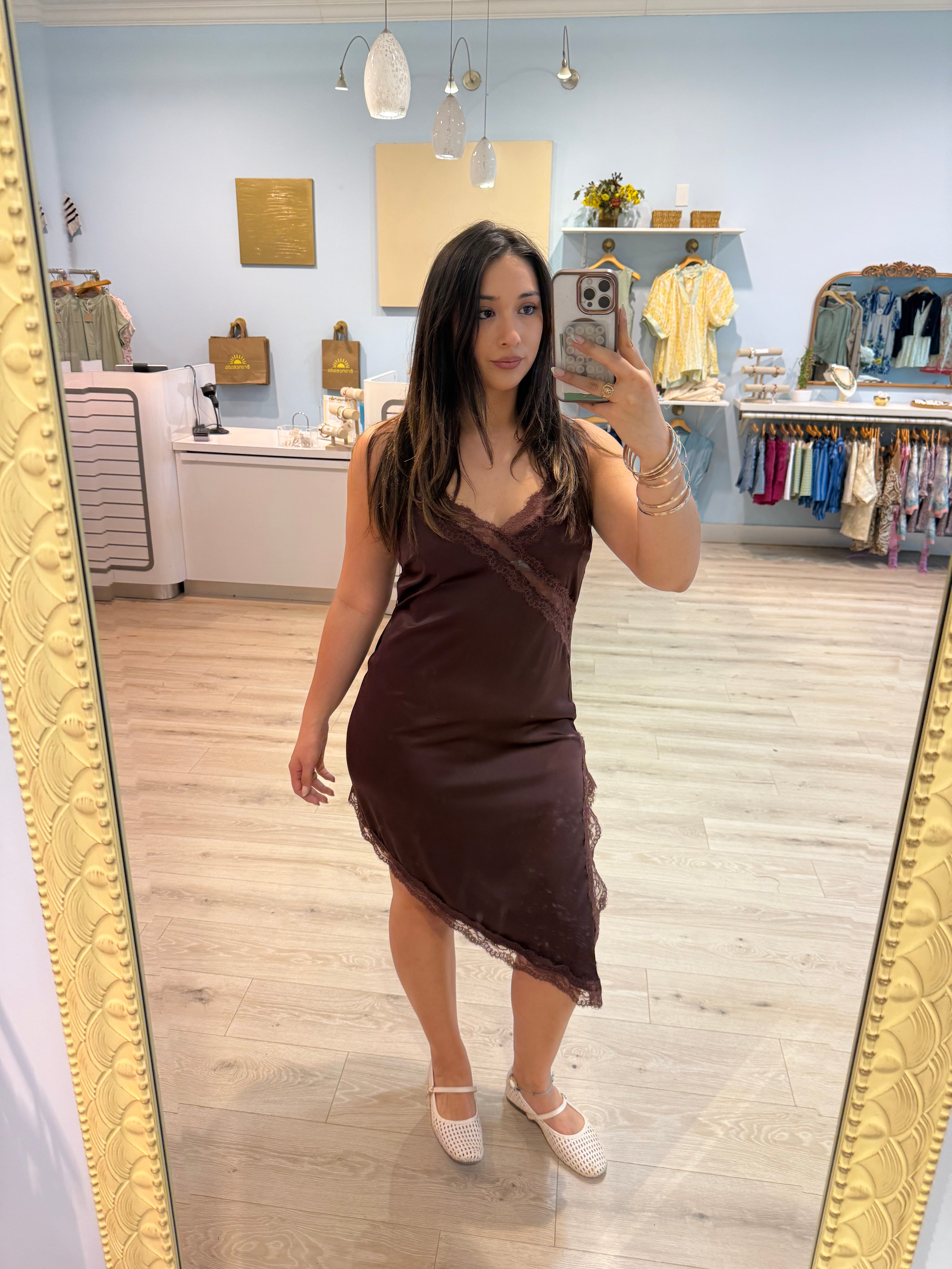 Lace asymmetrical dress