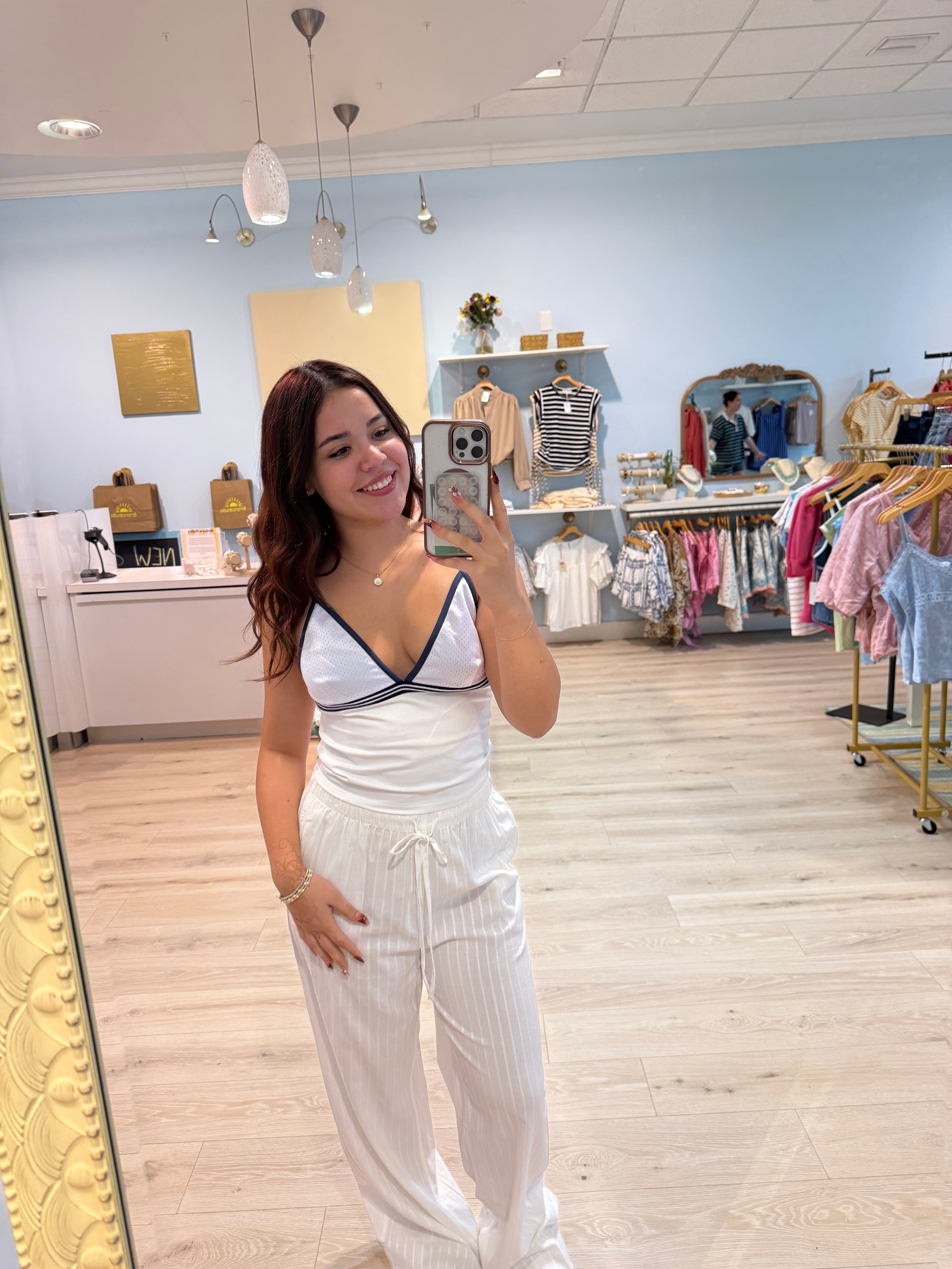 white cotton pants