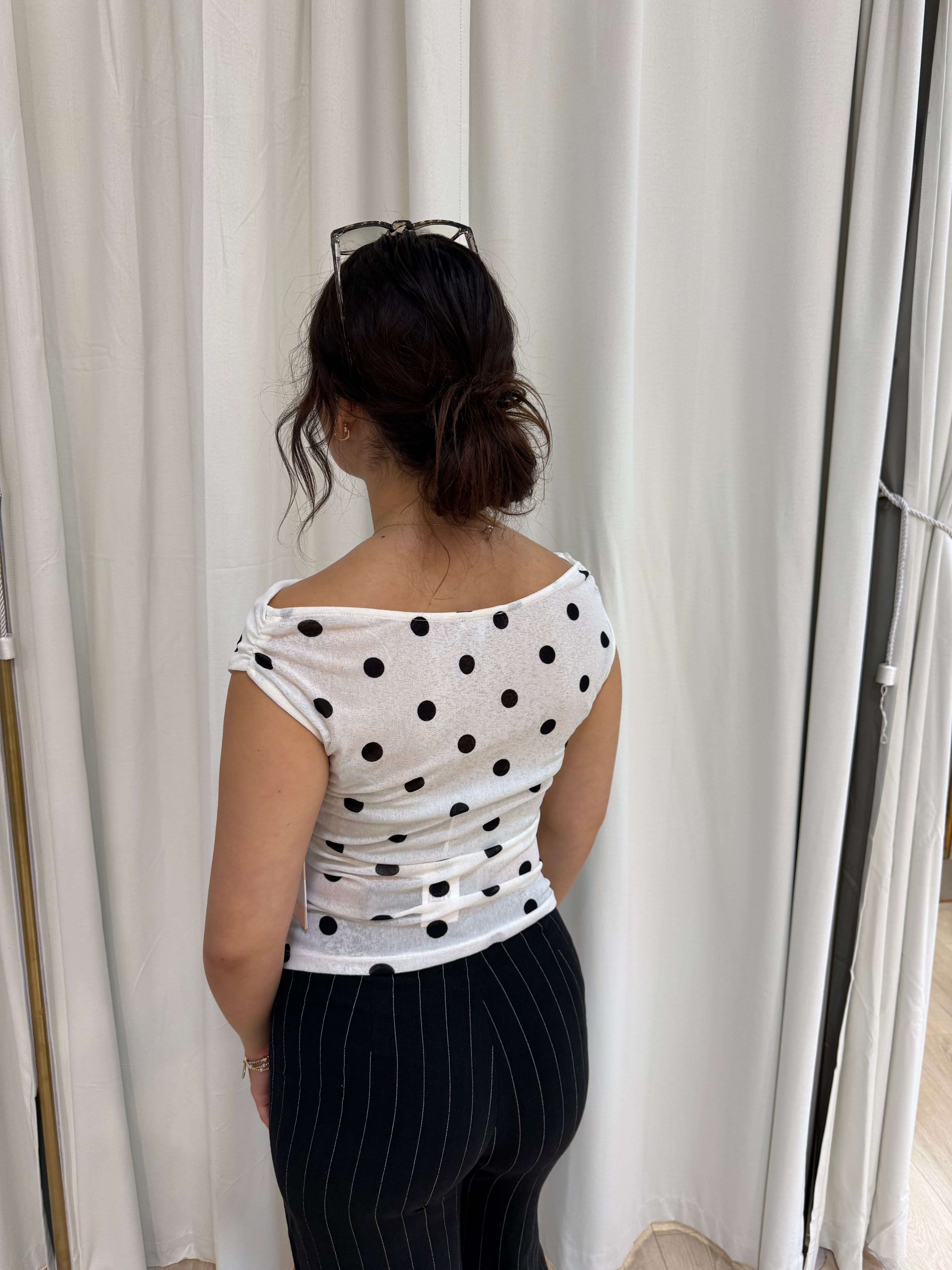 polka dot flow blouse