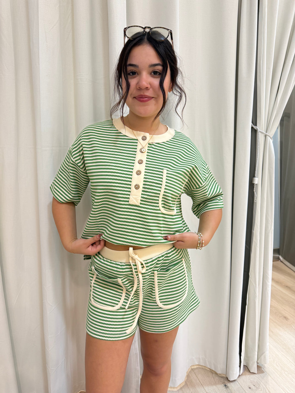 stripped comfort shorts
