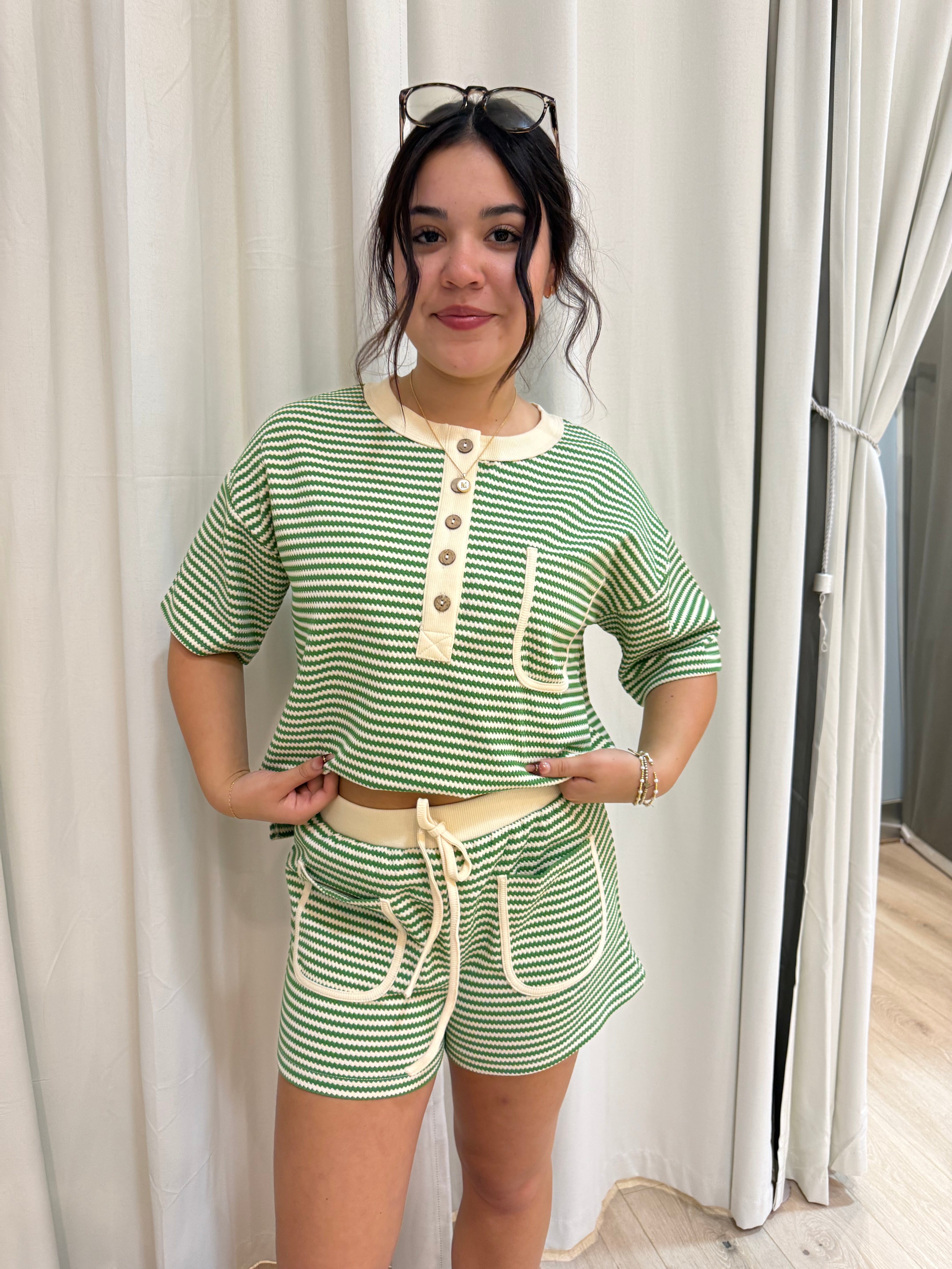 stripped comfort shorts
