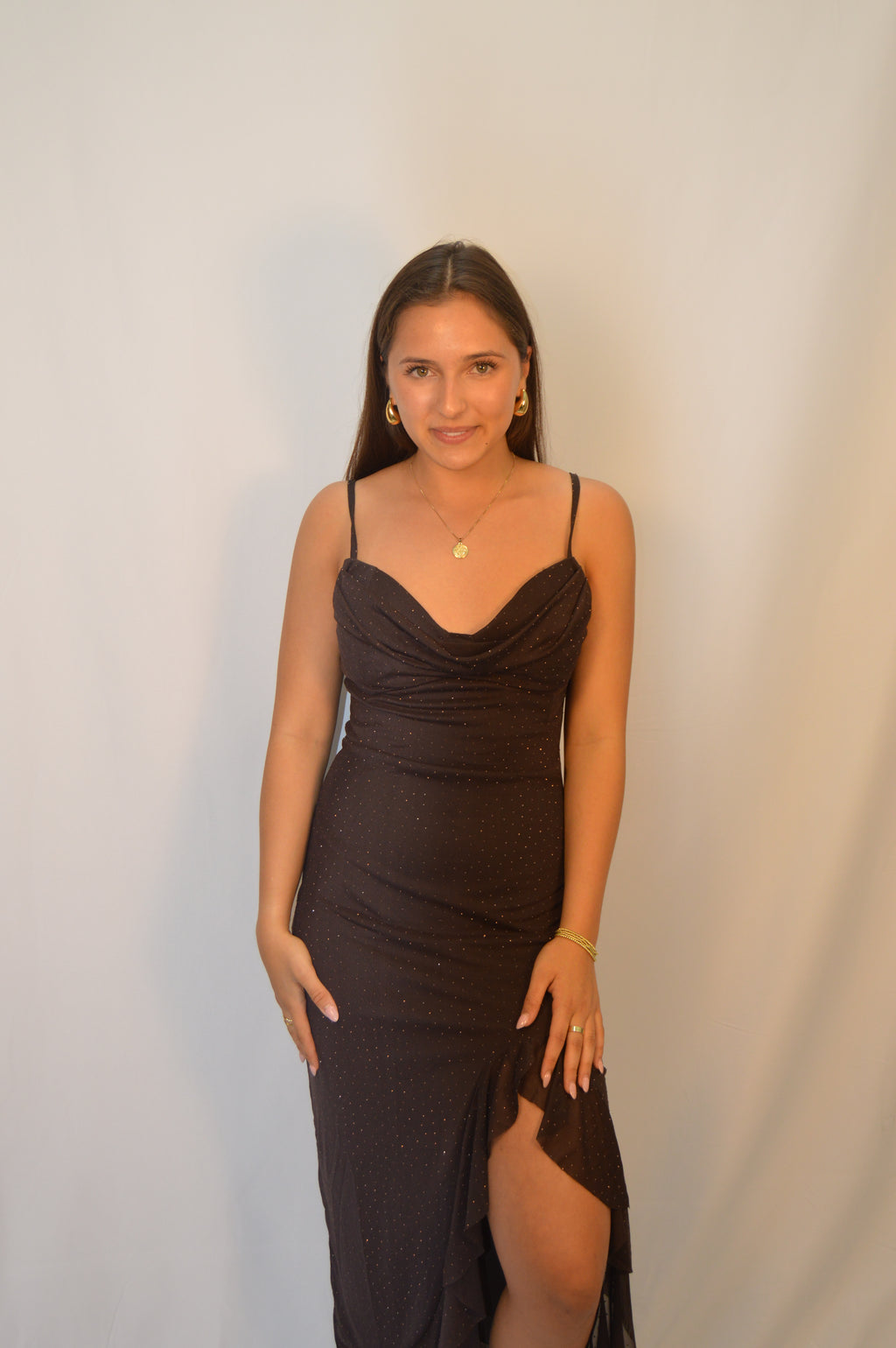 dark brown glitter dress