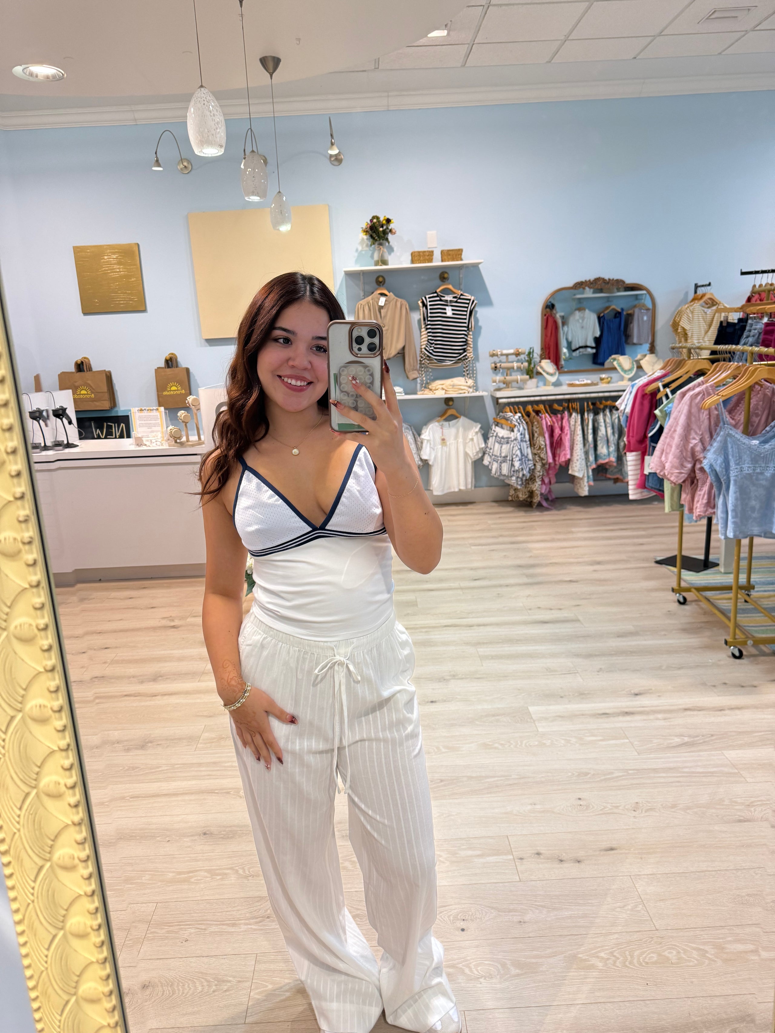 white cotton pants