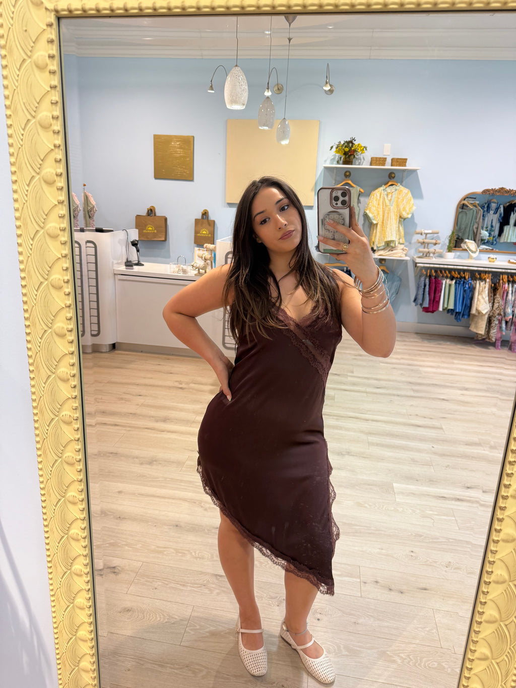 Lace asymmetrical dress