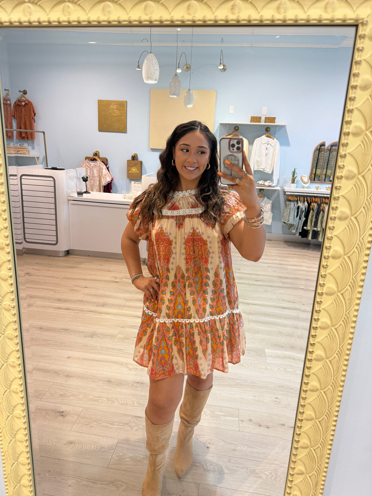 paisley babydoll dress