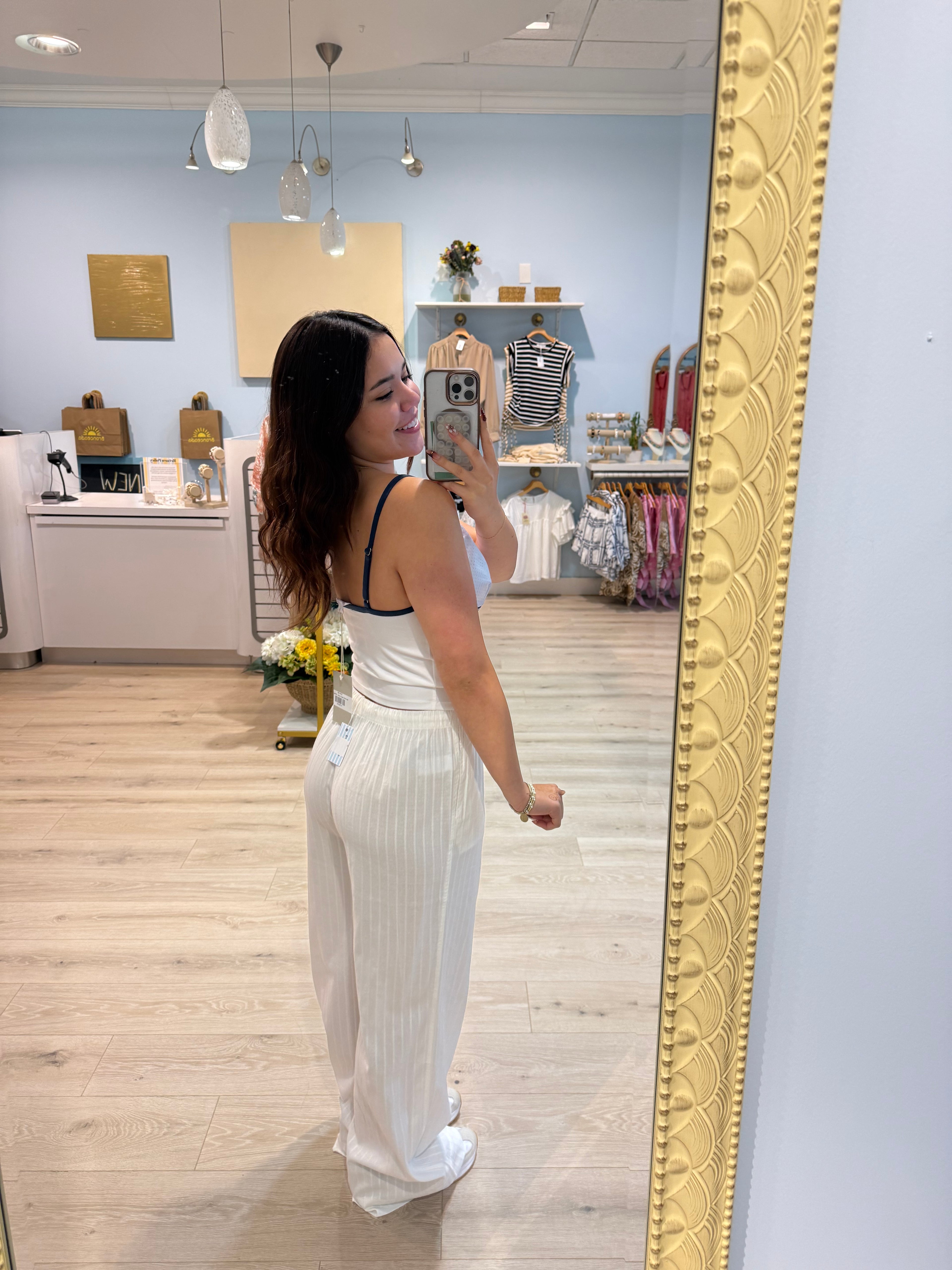 white cotton pants
