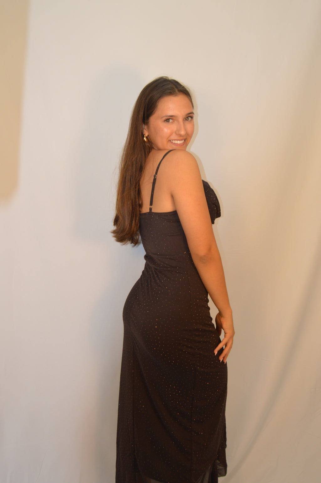 dark brown glitter dress