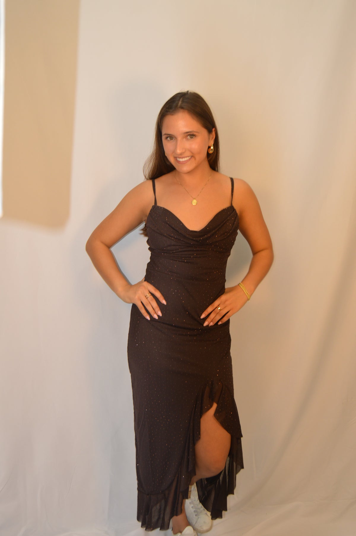 dark brown glitter dress