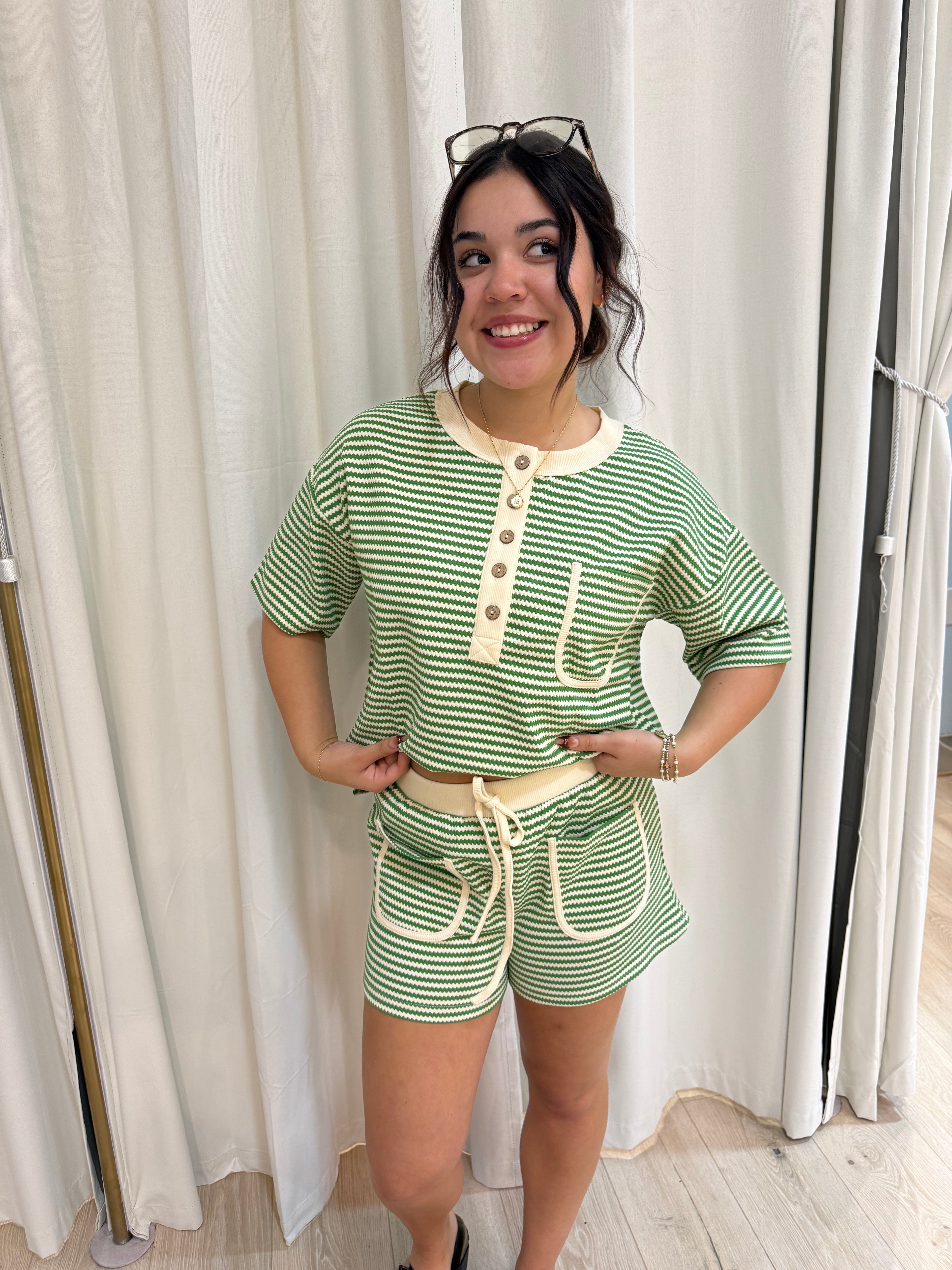 stripped comfort shorts