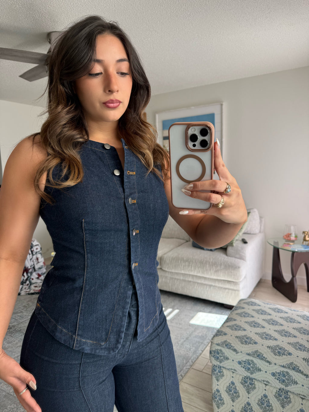 dark denim vest