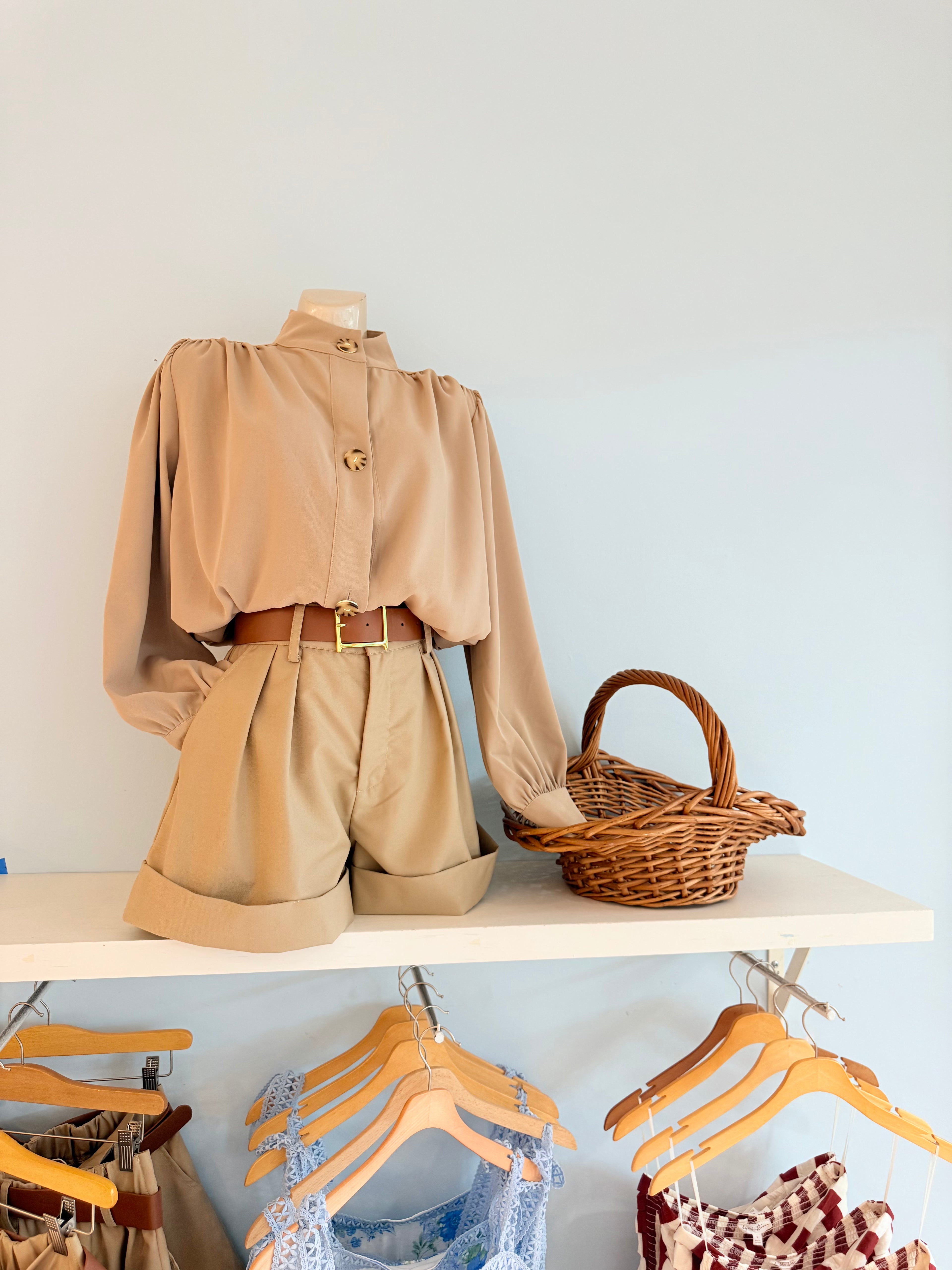 Bubble hem button up jacket