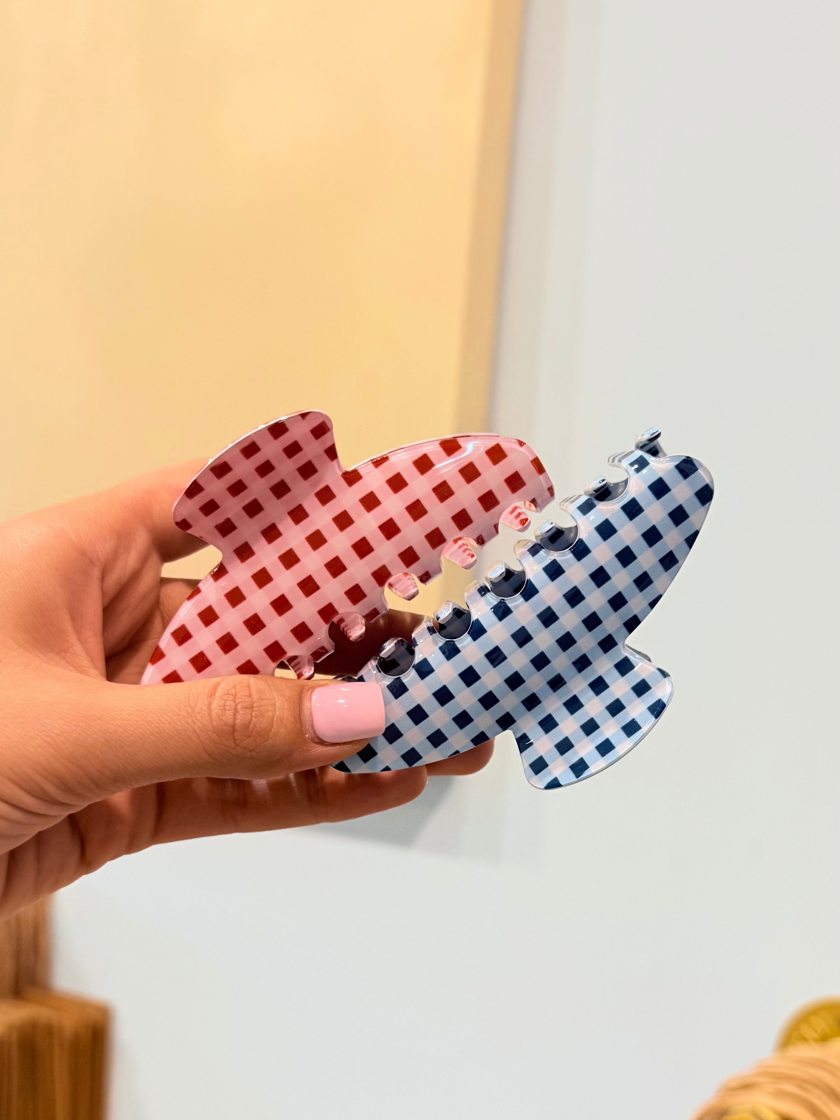 Plaid hair clip