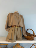 Bubble hem button up jacket