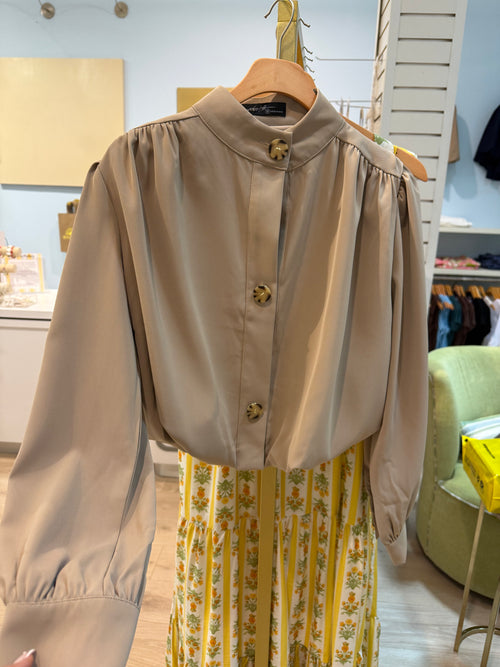 Bubble hem button up jacket