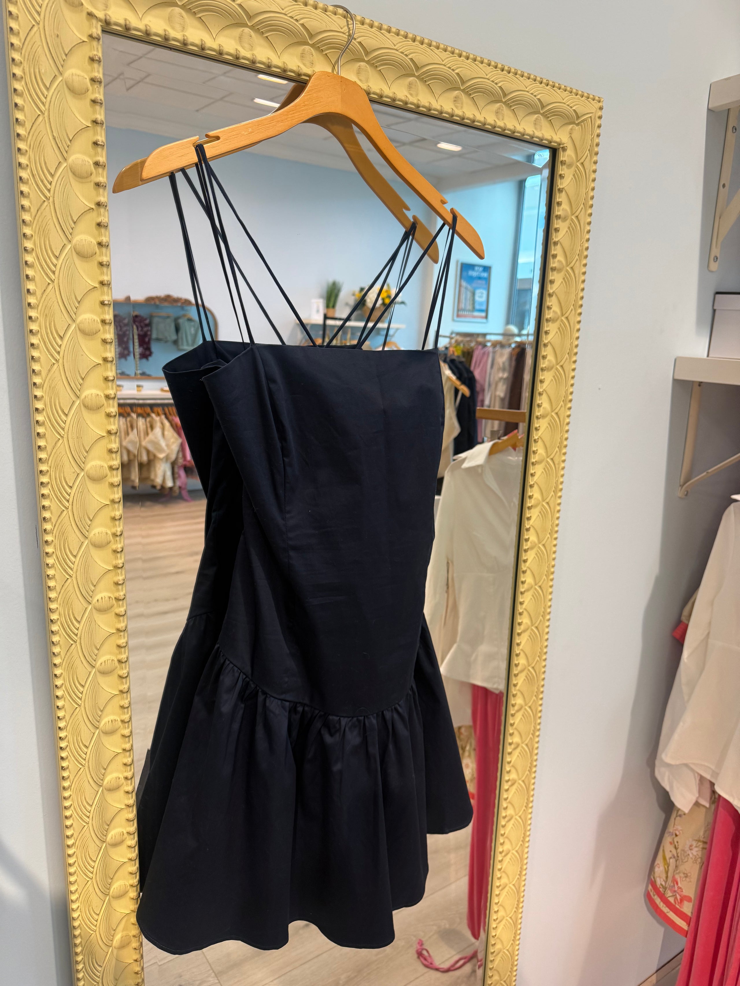 open back mini dress