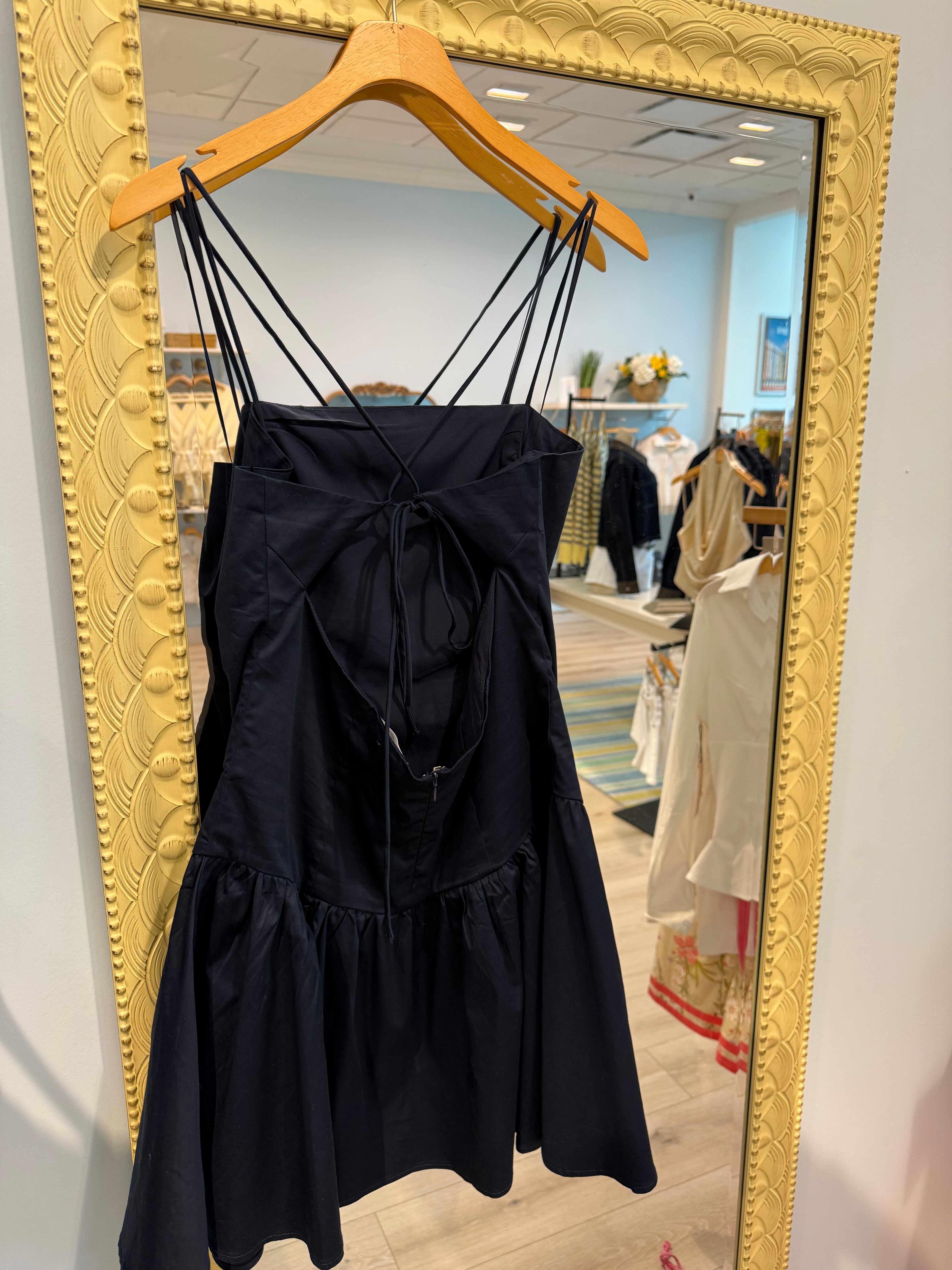 open back mini dress