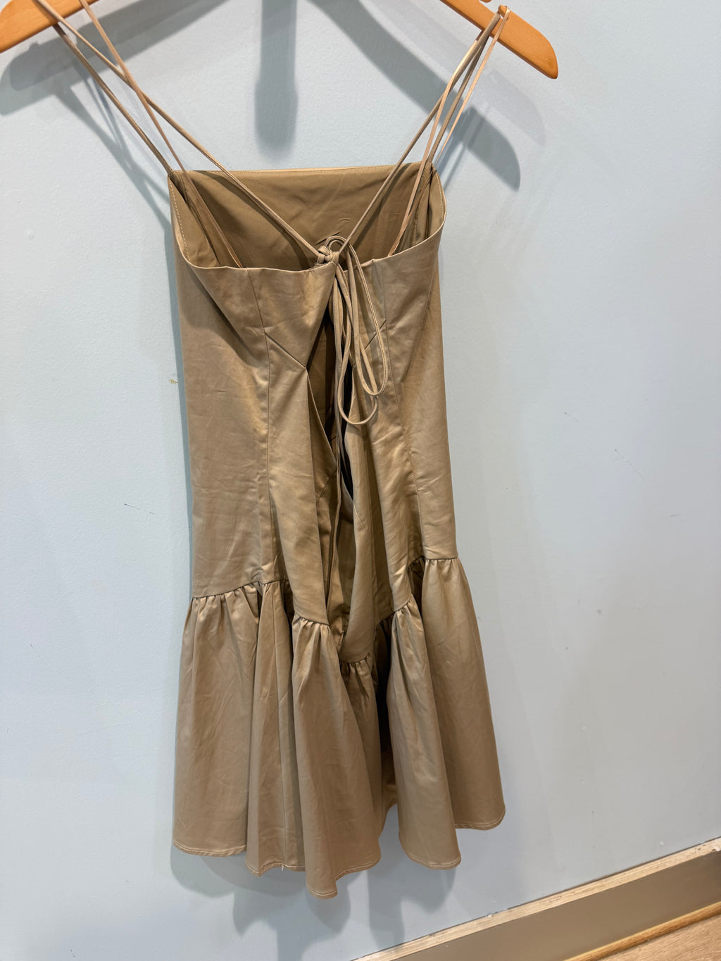 open back mini dress