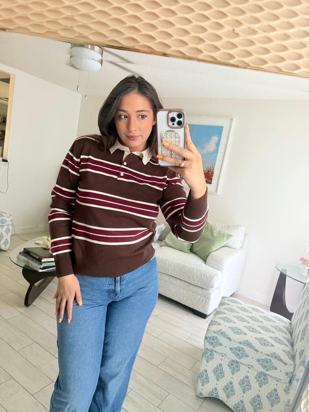berry collared long sleeve