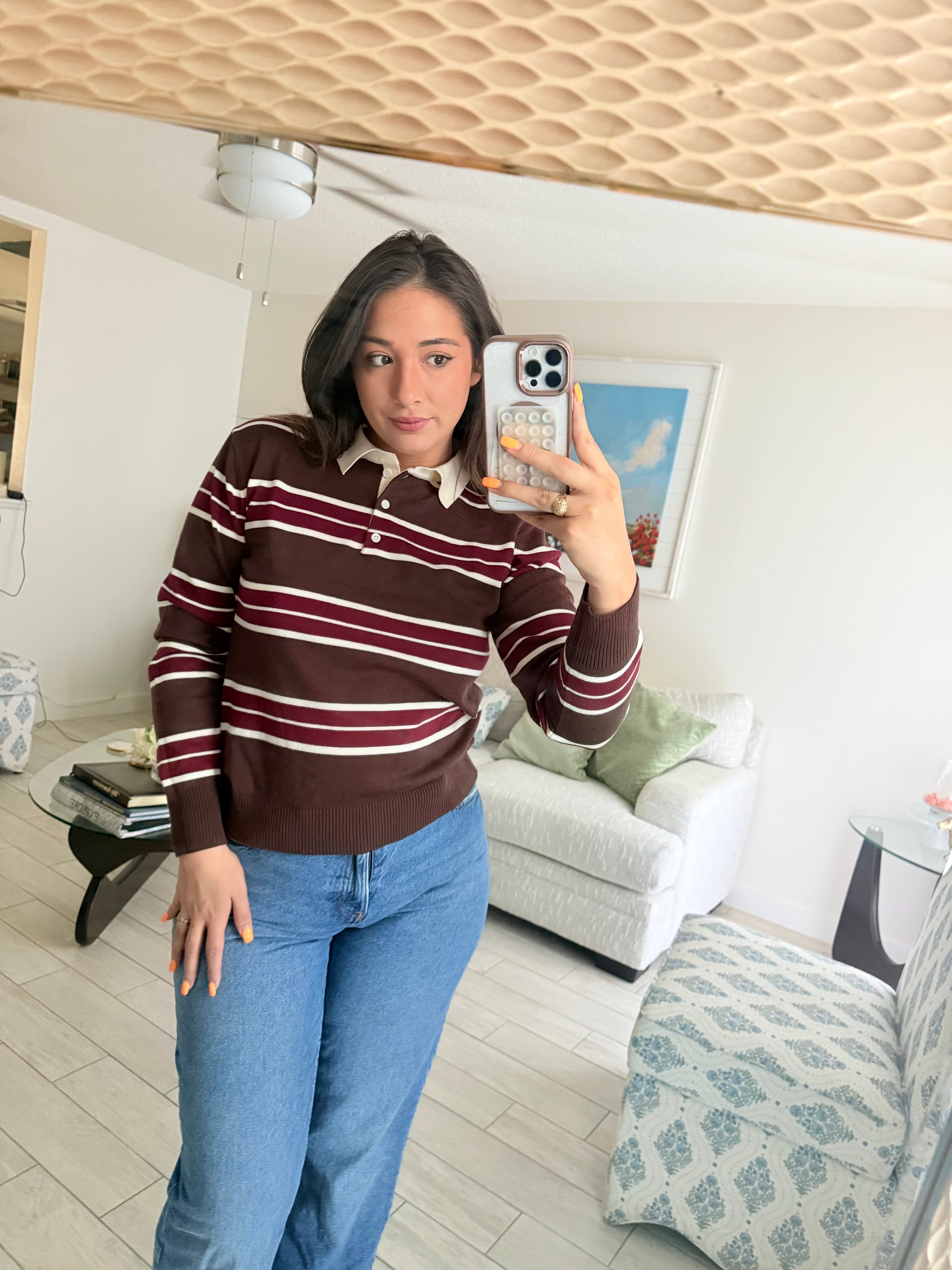 berry collared long sleeve