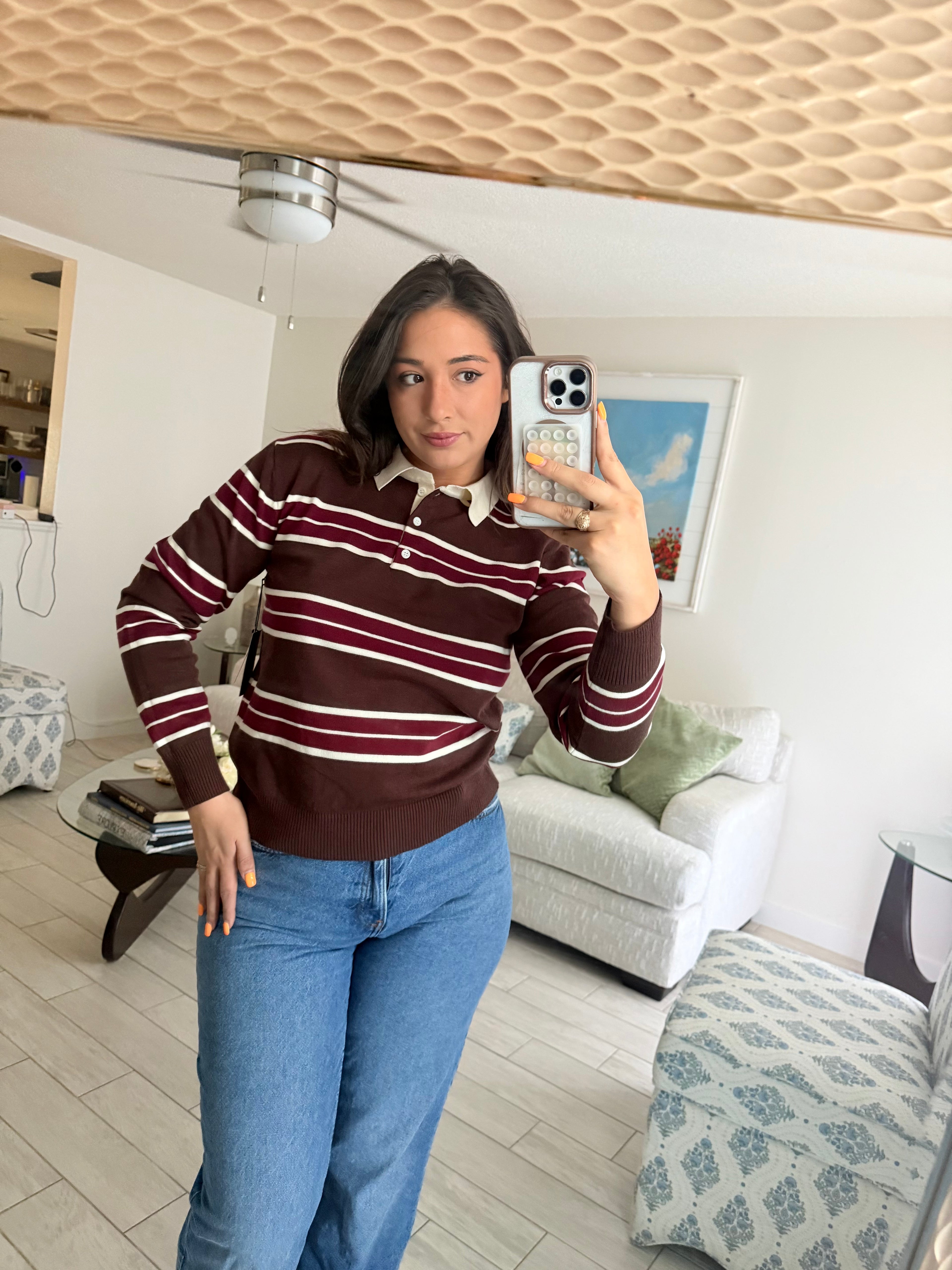 berry collared long sleeve
