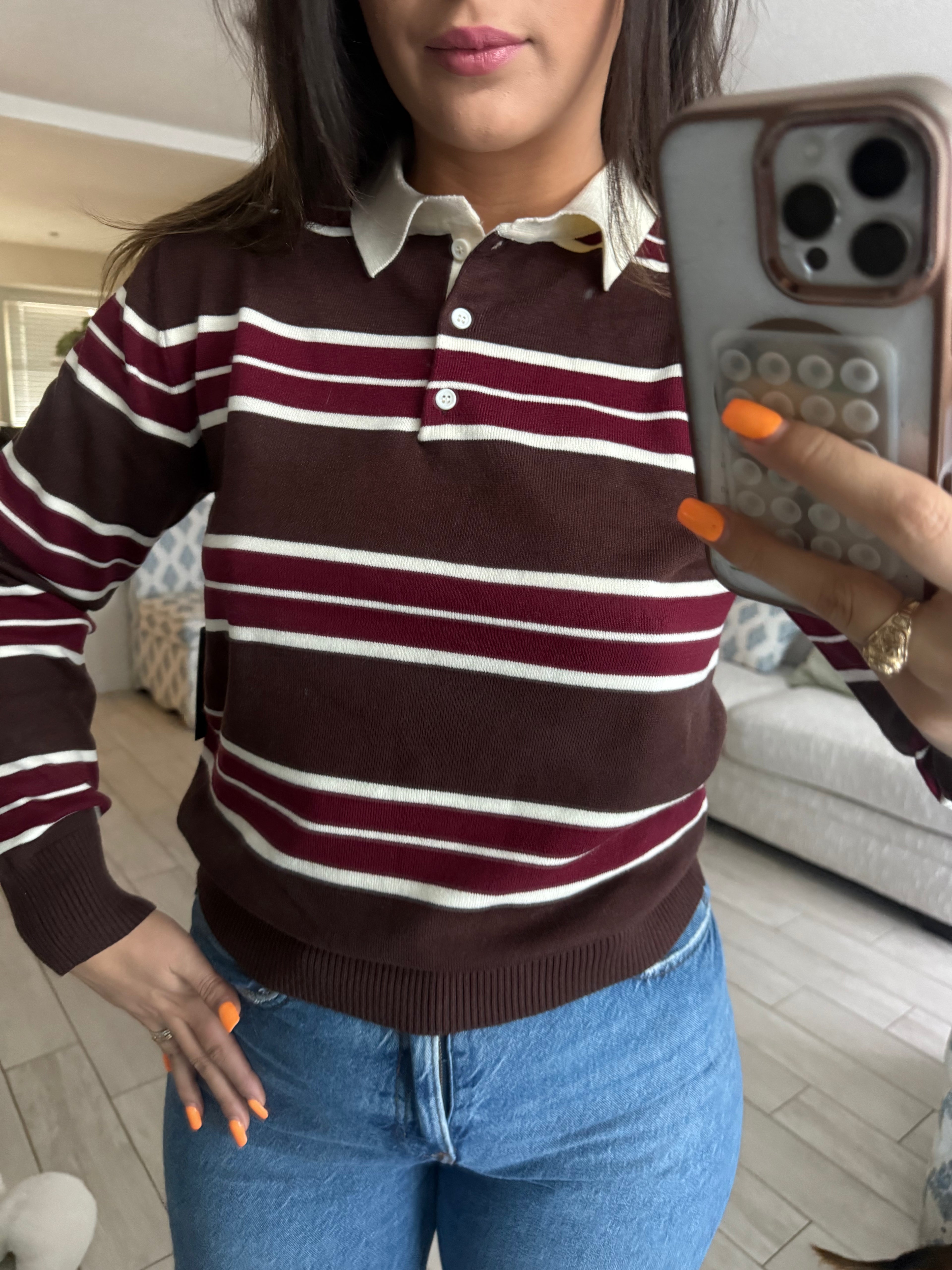 berry collared long sleeve