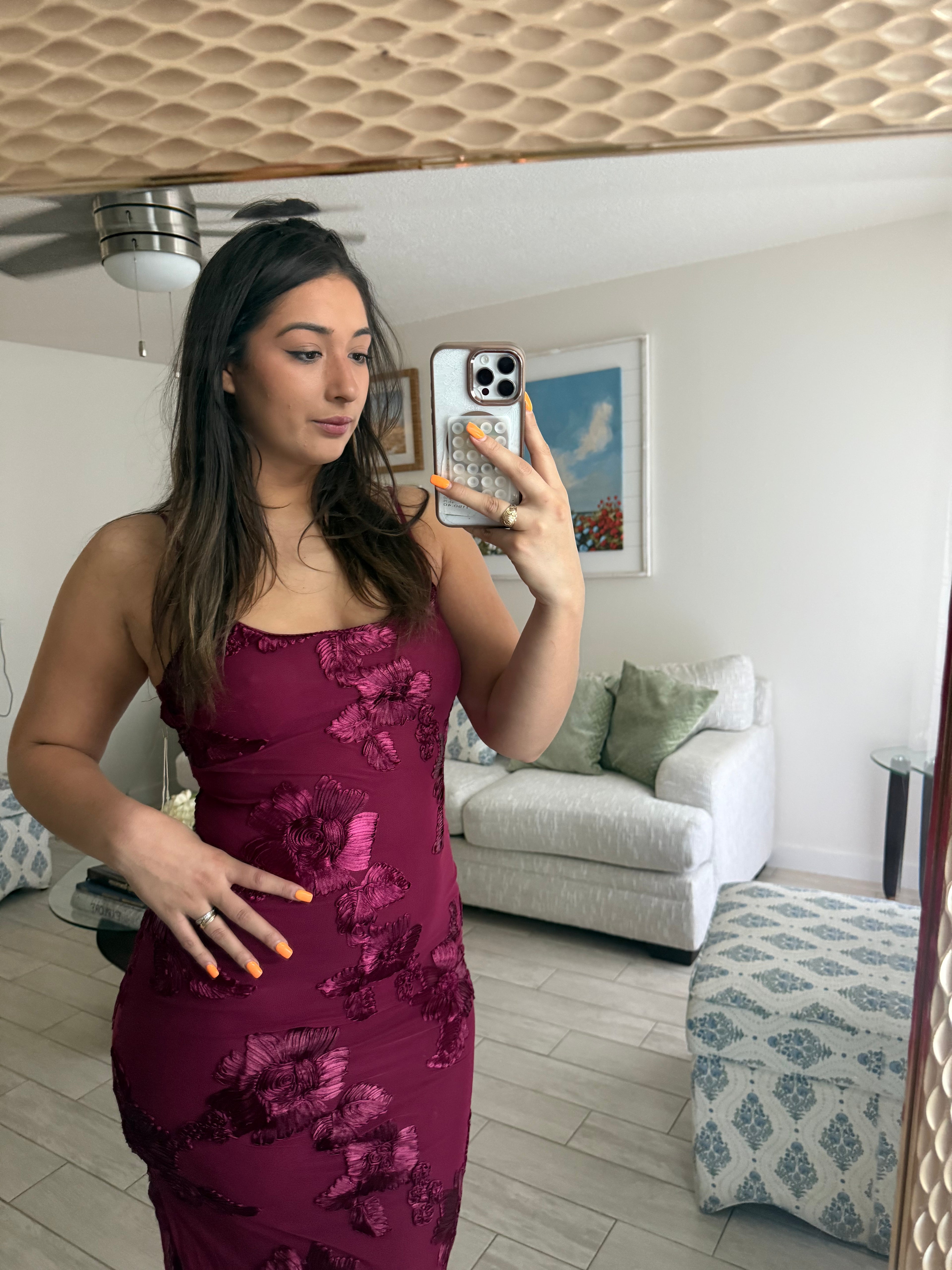 cramberry maxi dress