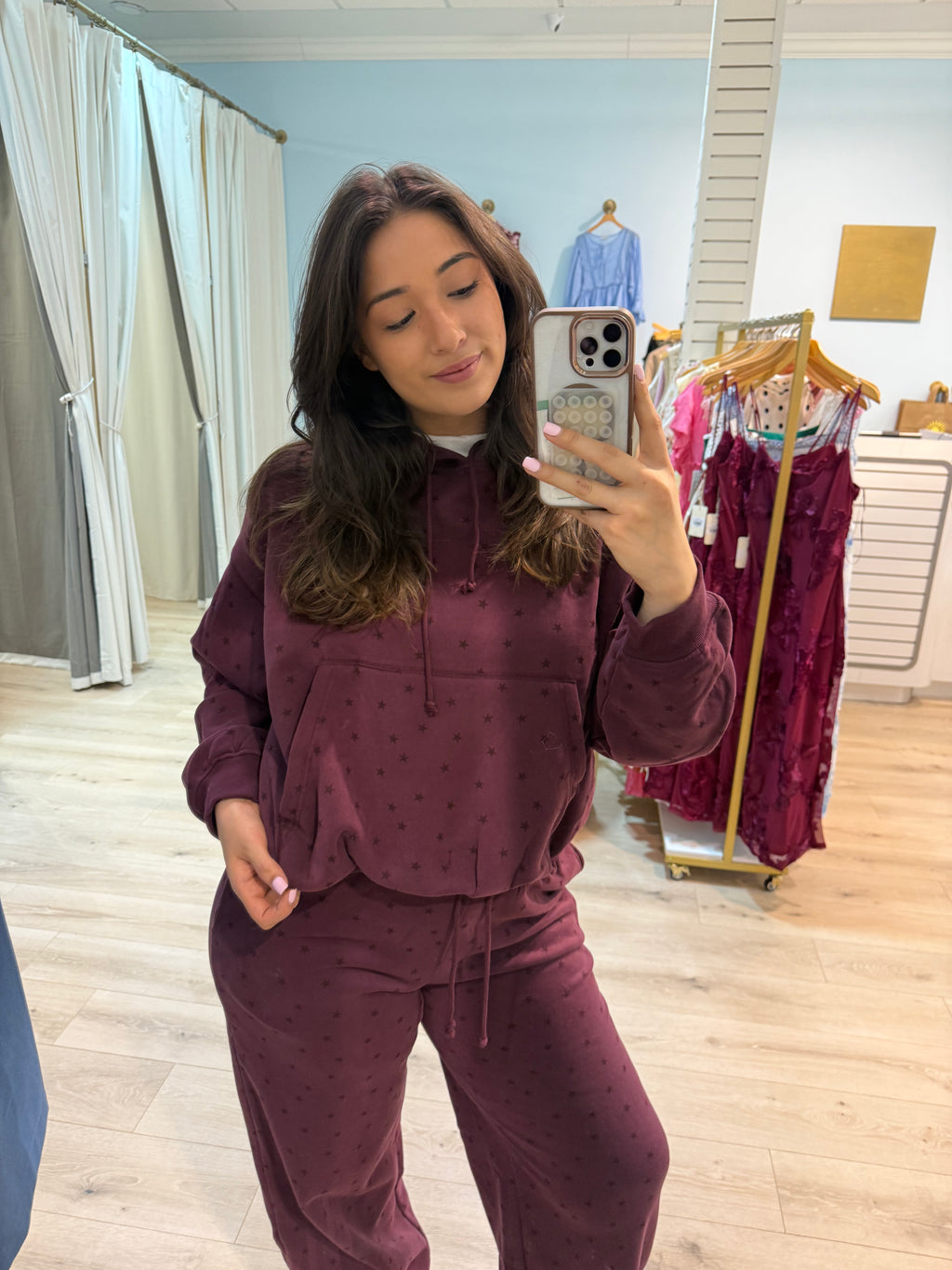 Star Bubble hem Hoodie