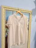 plus boho cream blouse