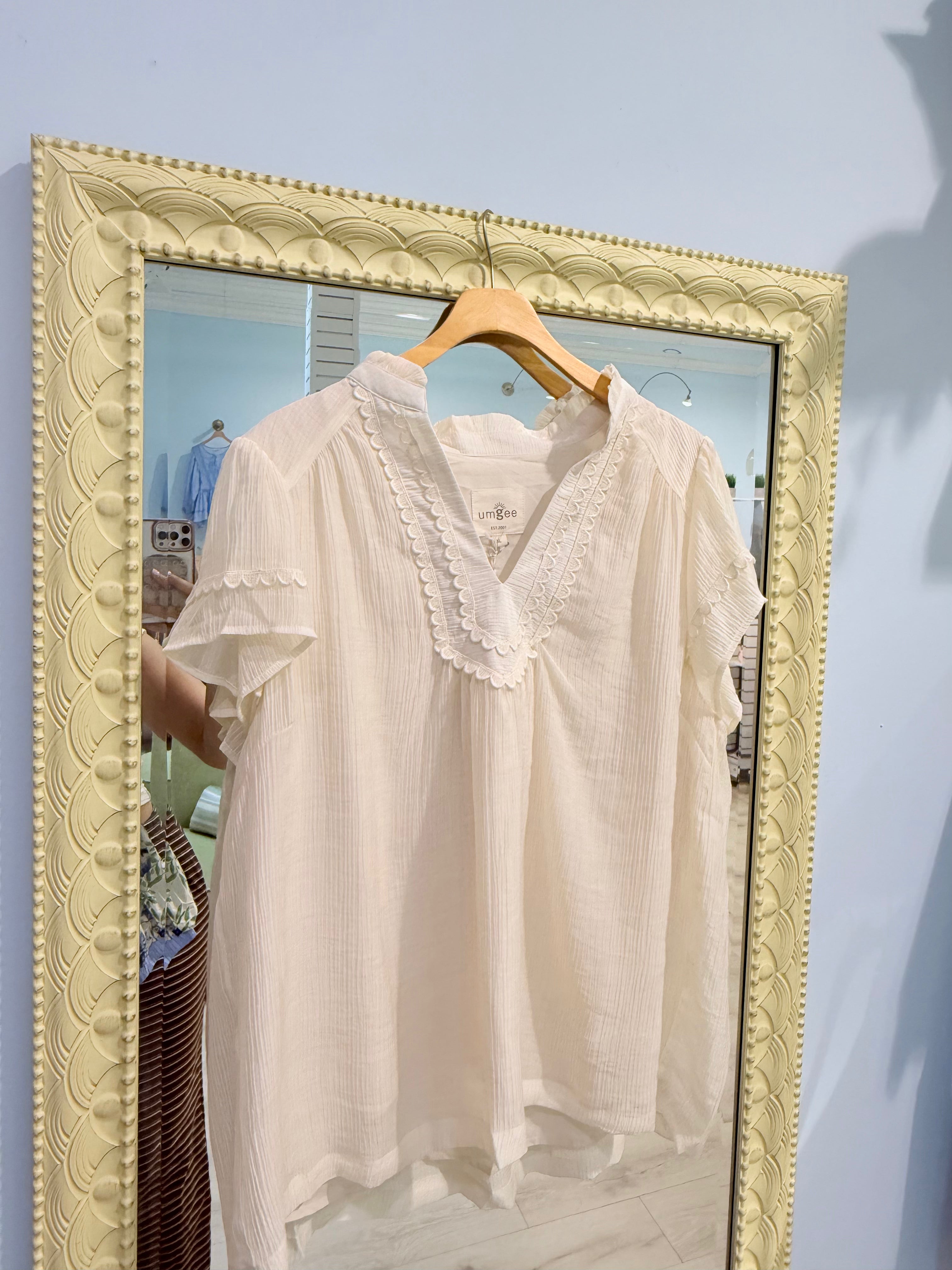 plus boho cream blouse