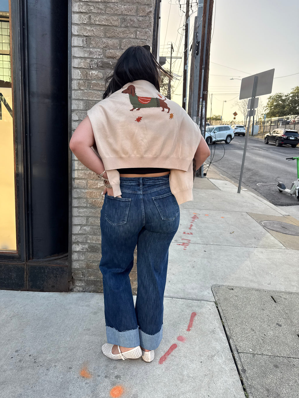90S STRETCH CUFFED HEM HIGH RISE STRAIGHT JEANS