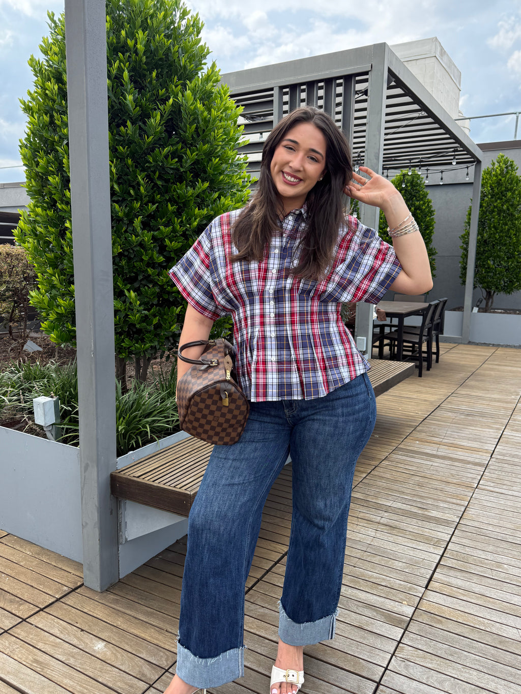 Strawberry Plaid Blouse