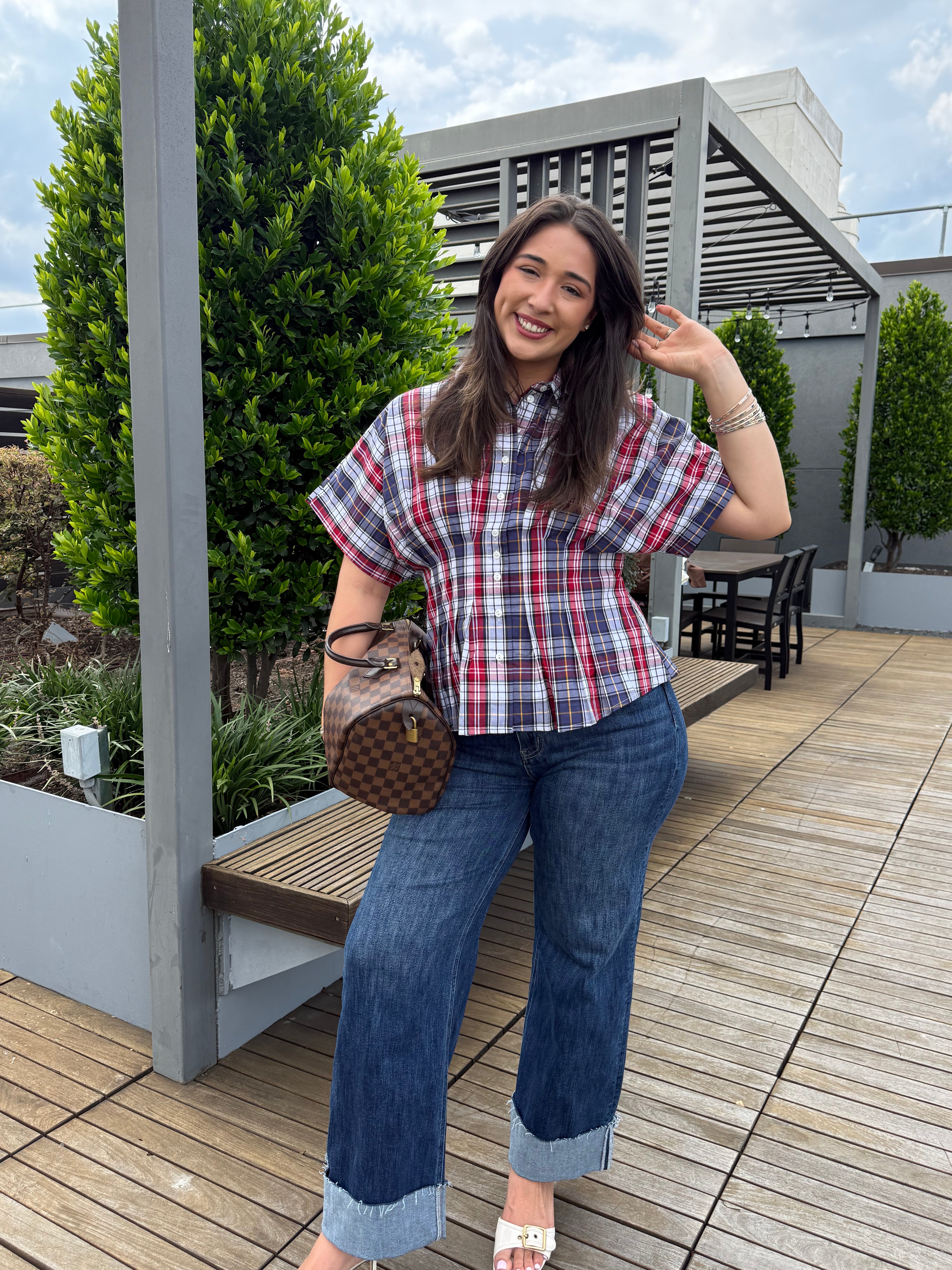 Strawberry Plaid Blouse