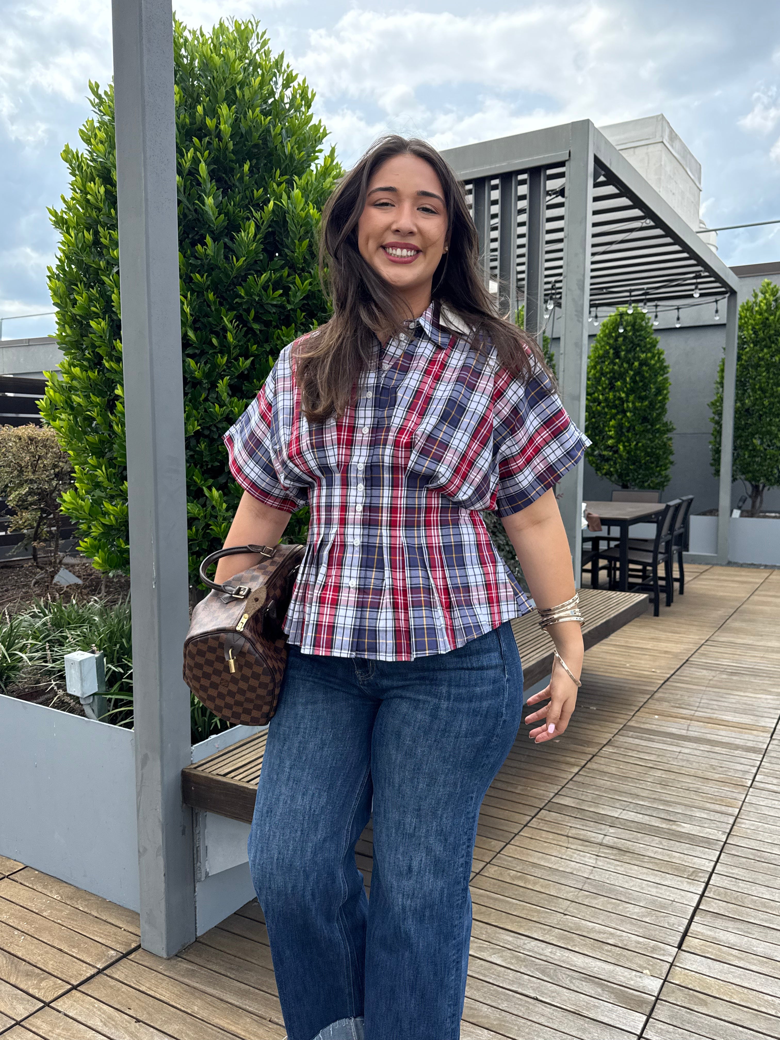 Strawberry Plaid Blouse