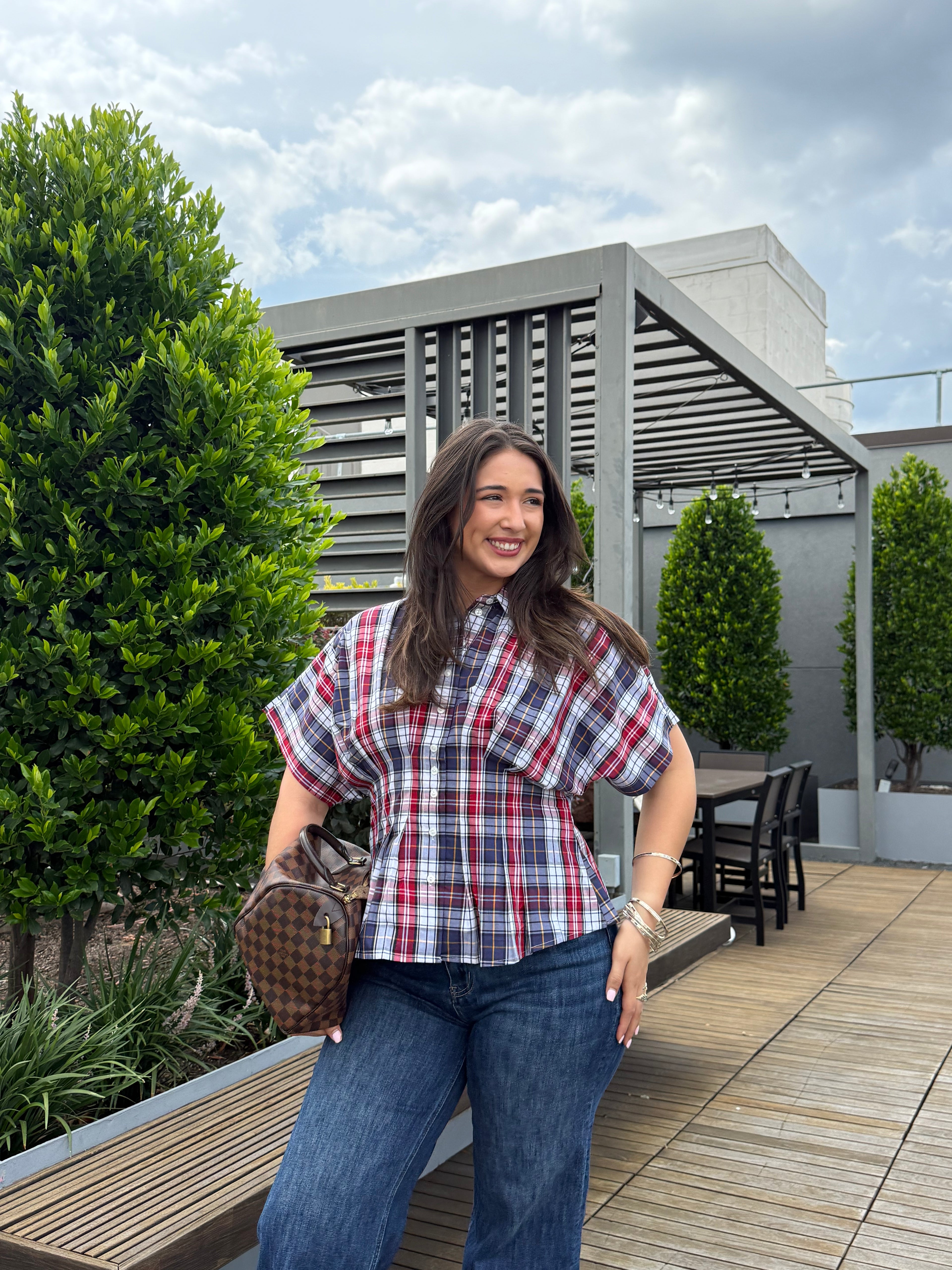 Strawberry Plaid Blouse