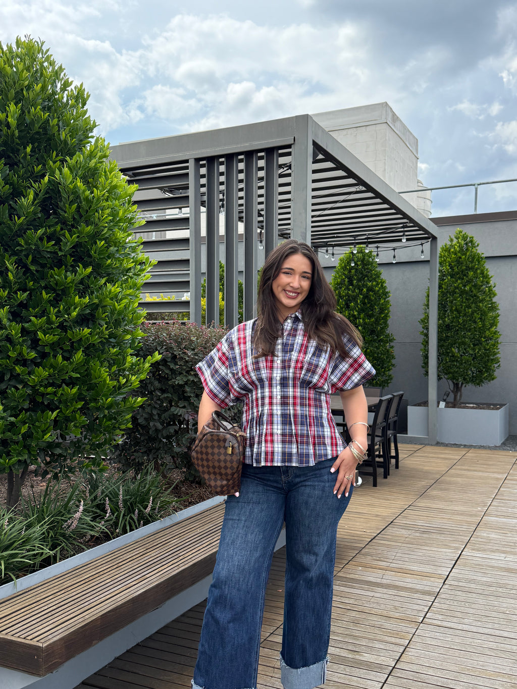 Strawberry Plaid Blouse