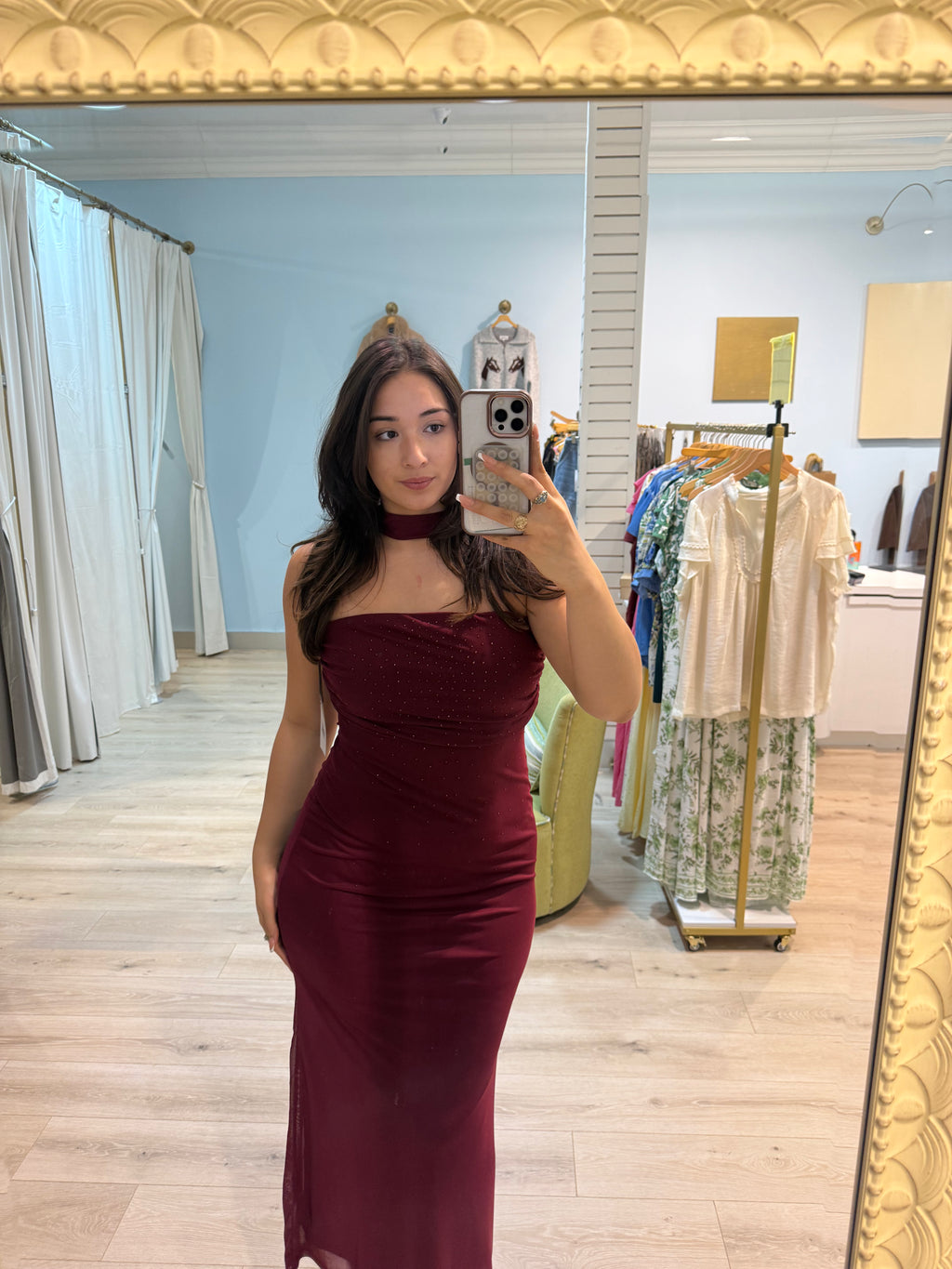 burgundy maxi dress