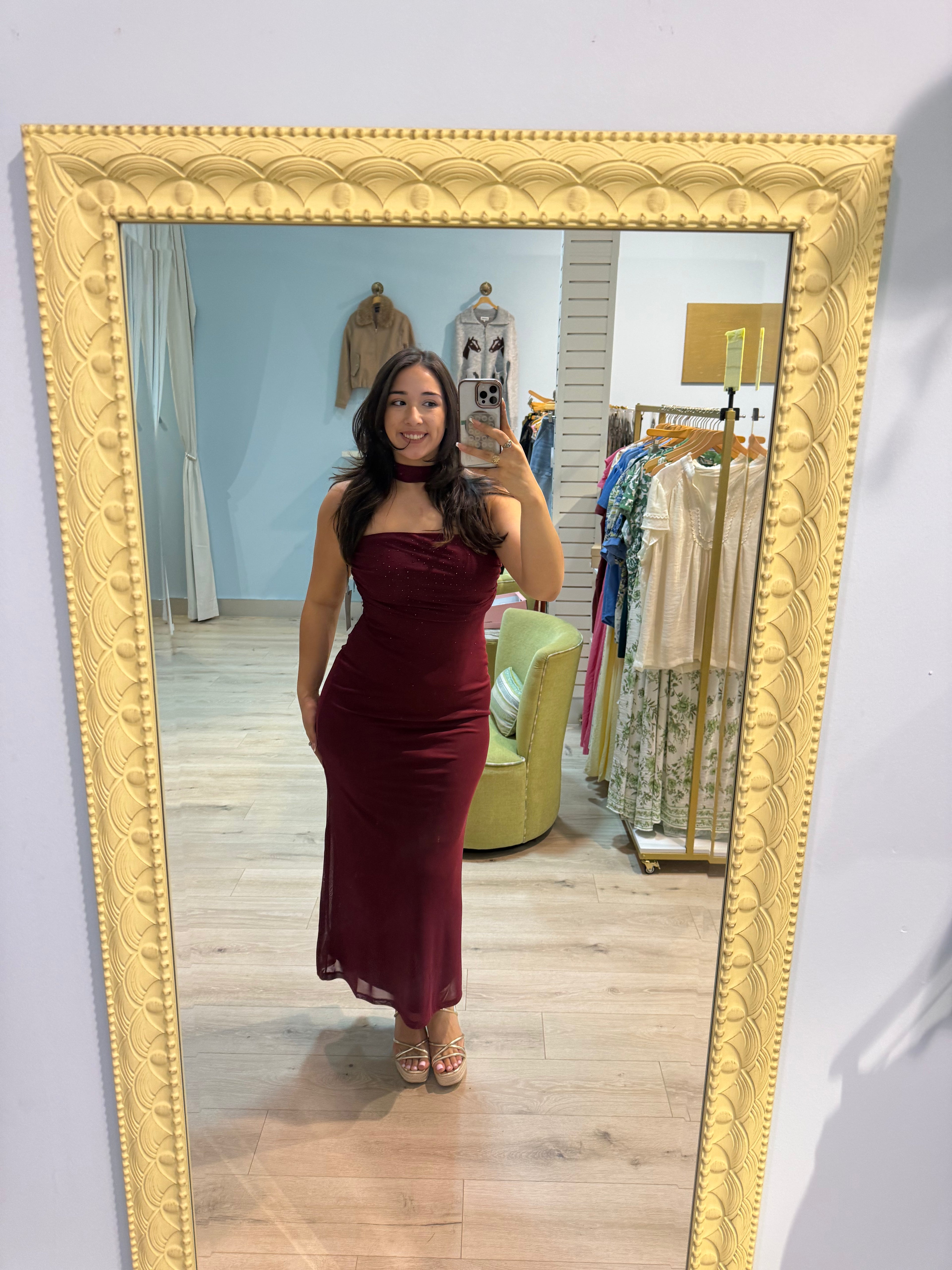 burgundy maxi dress