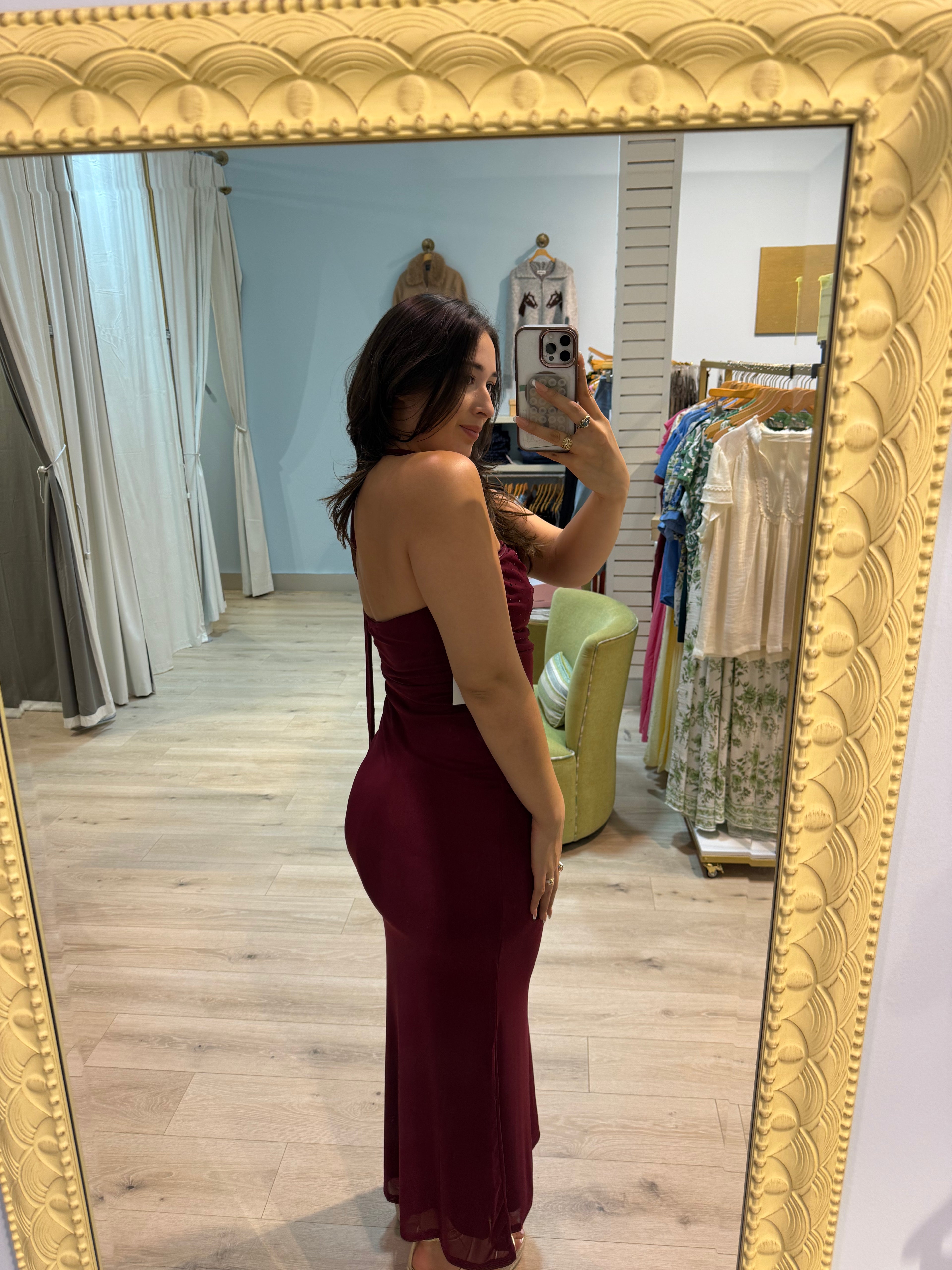burgundy maxi dress