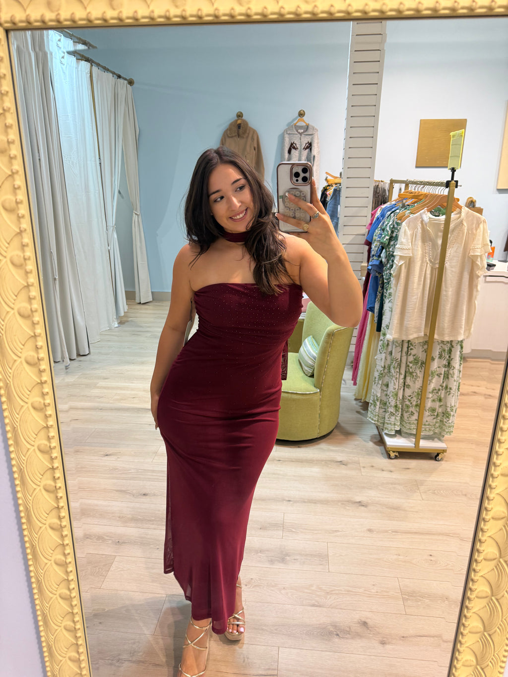 burgundy maxi dress