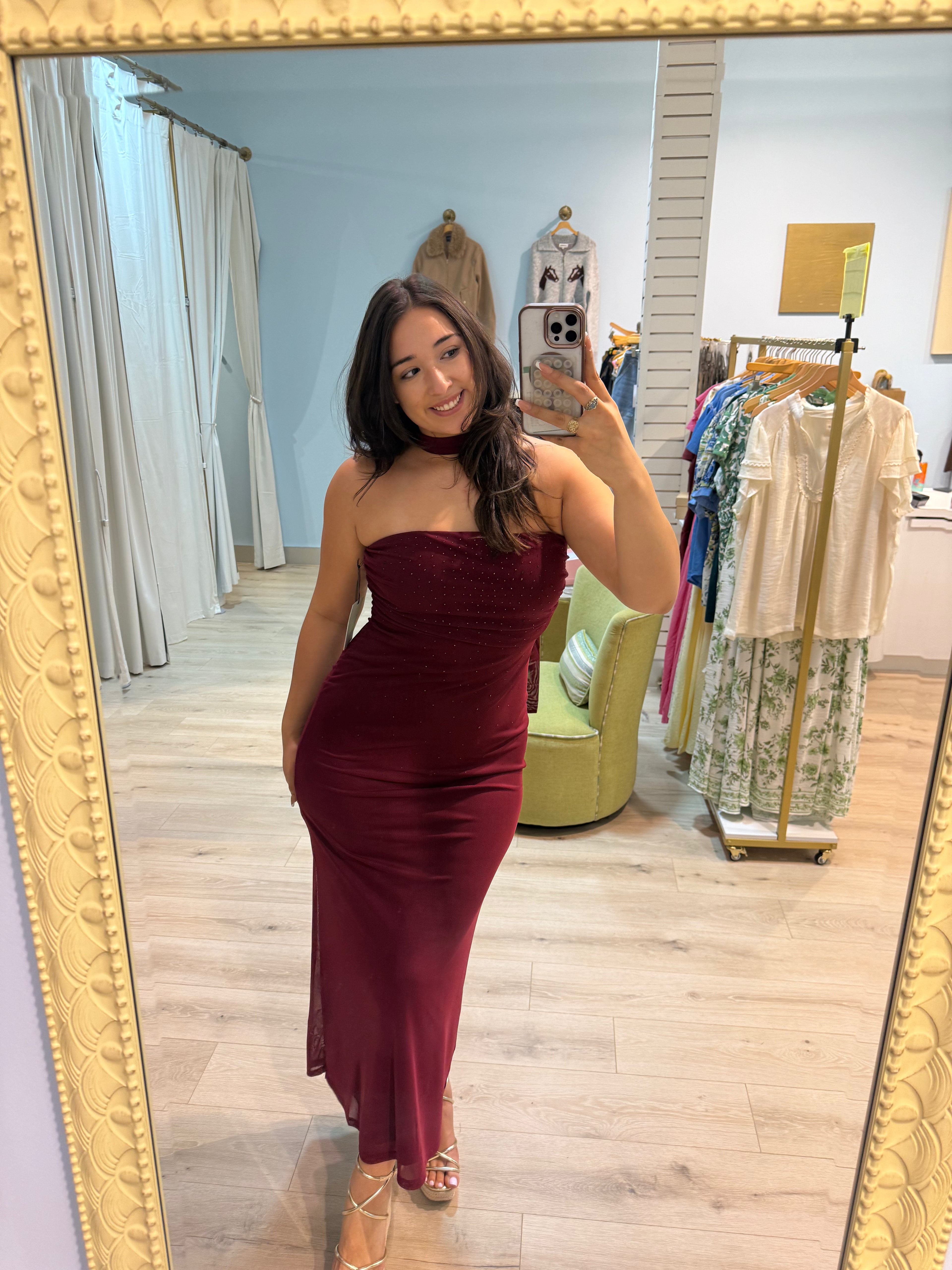 burgundy maxi dress