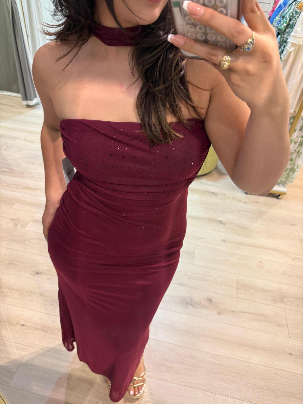 burgundy maxi dress