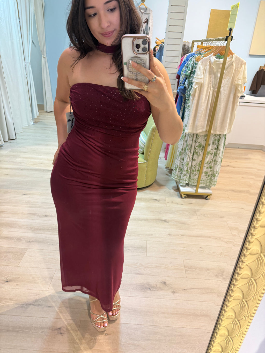 burgundy maxi dress