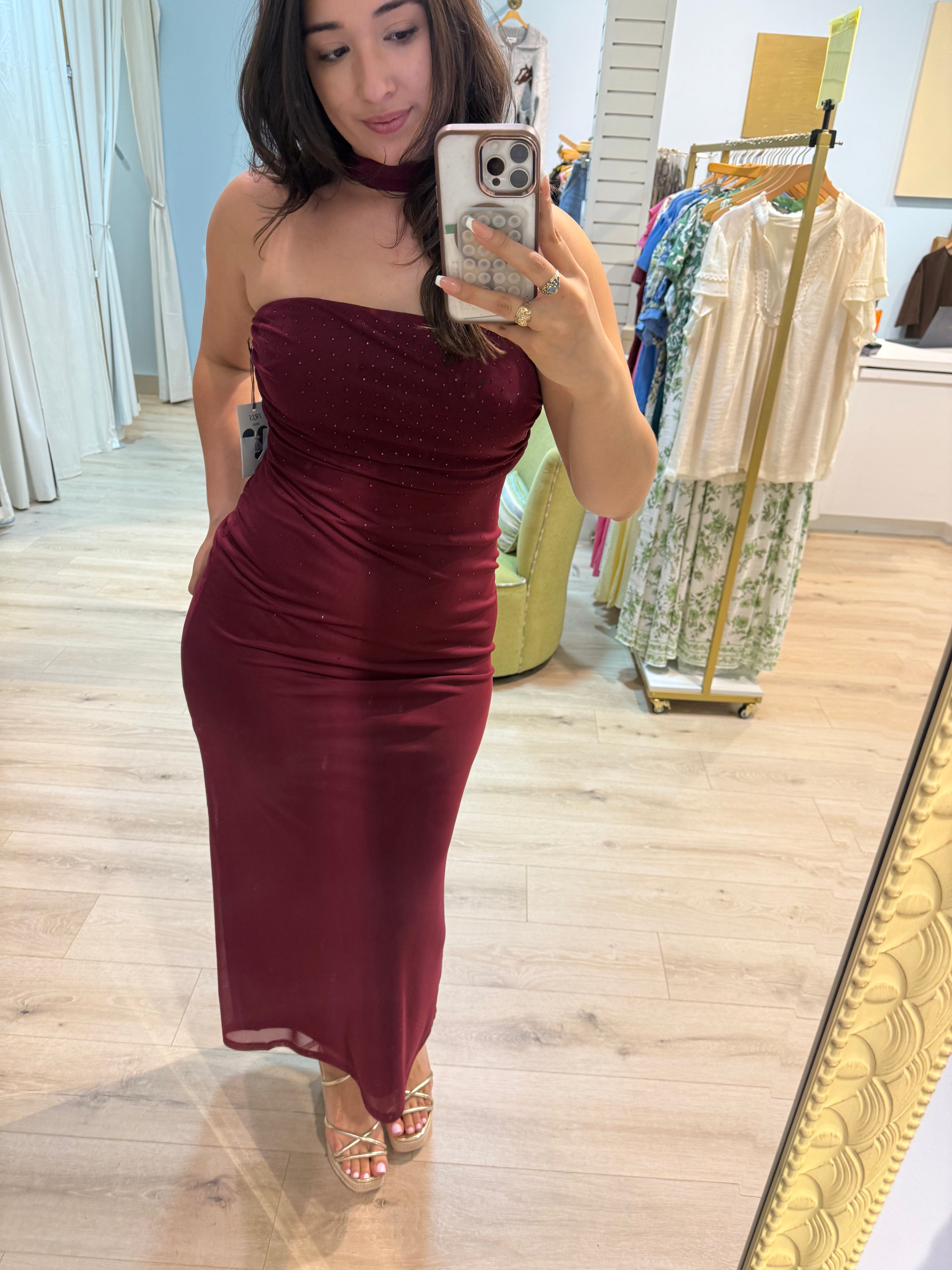 burgundy maxi dress