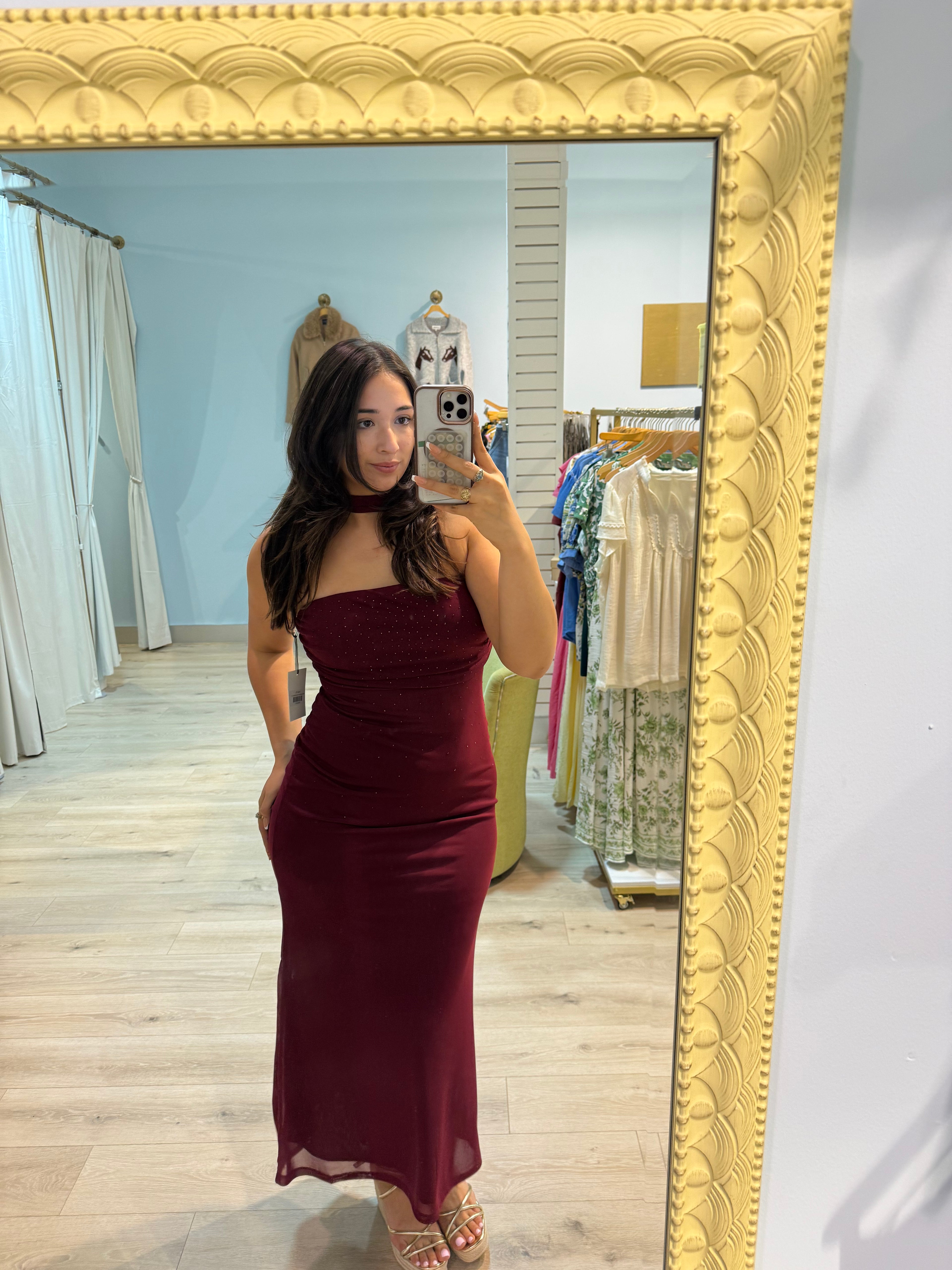 burgundy maxi dress
