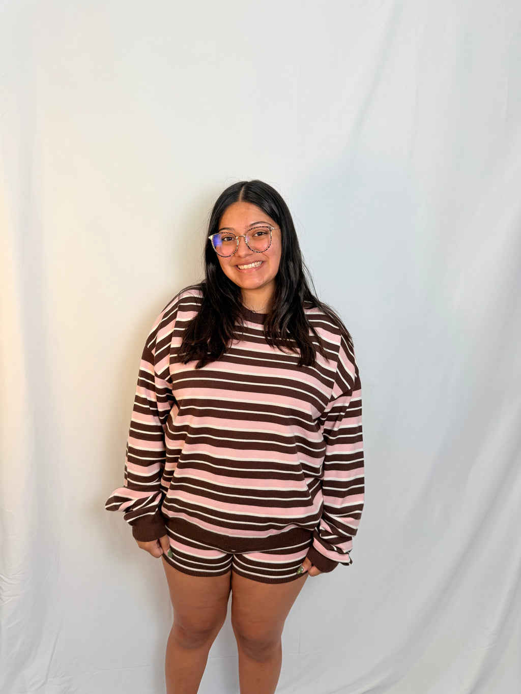 strawberry knit short set