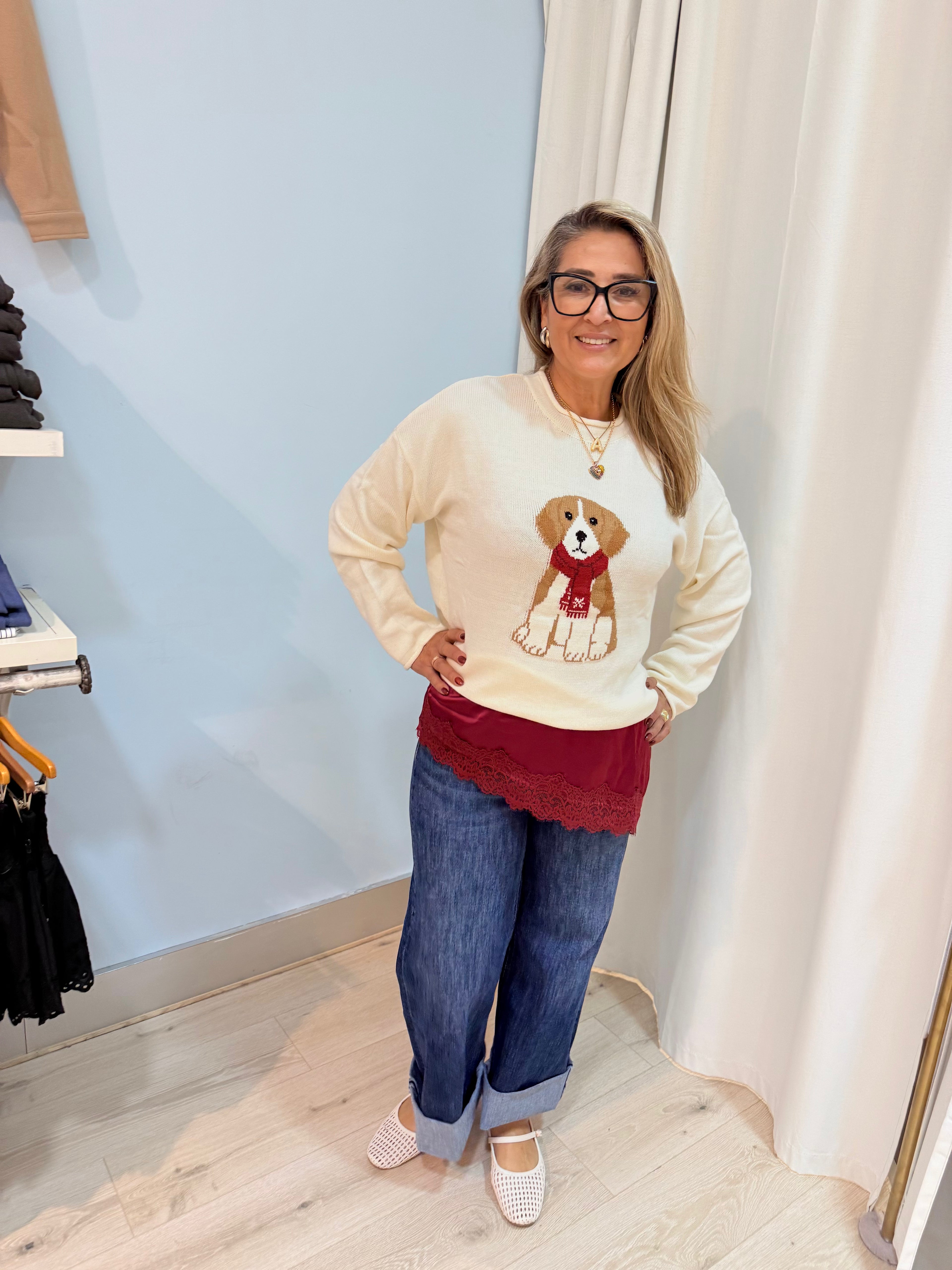 golden puppy sweater