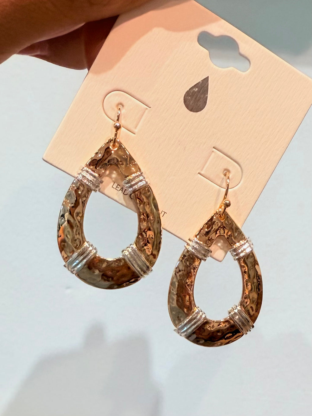 two tone drop earring