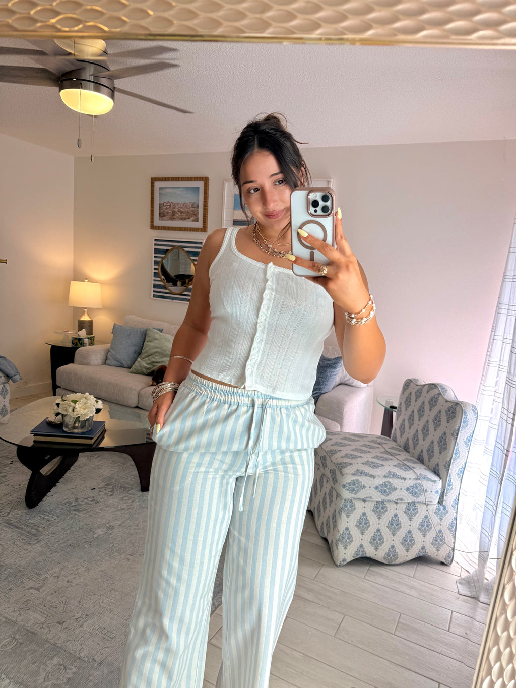 striped lounge pants