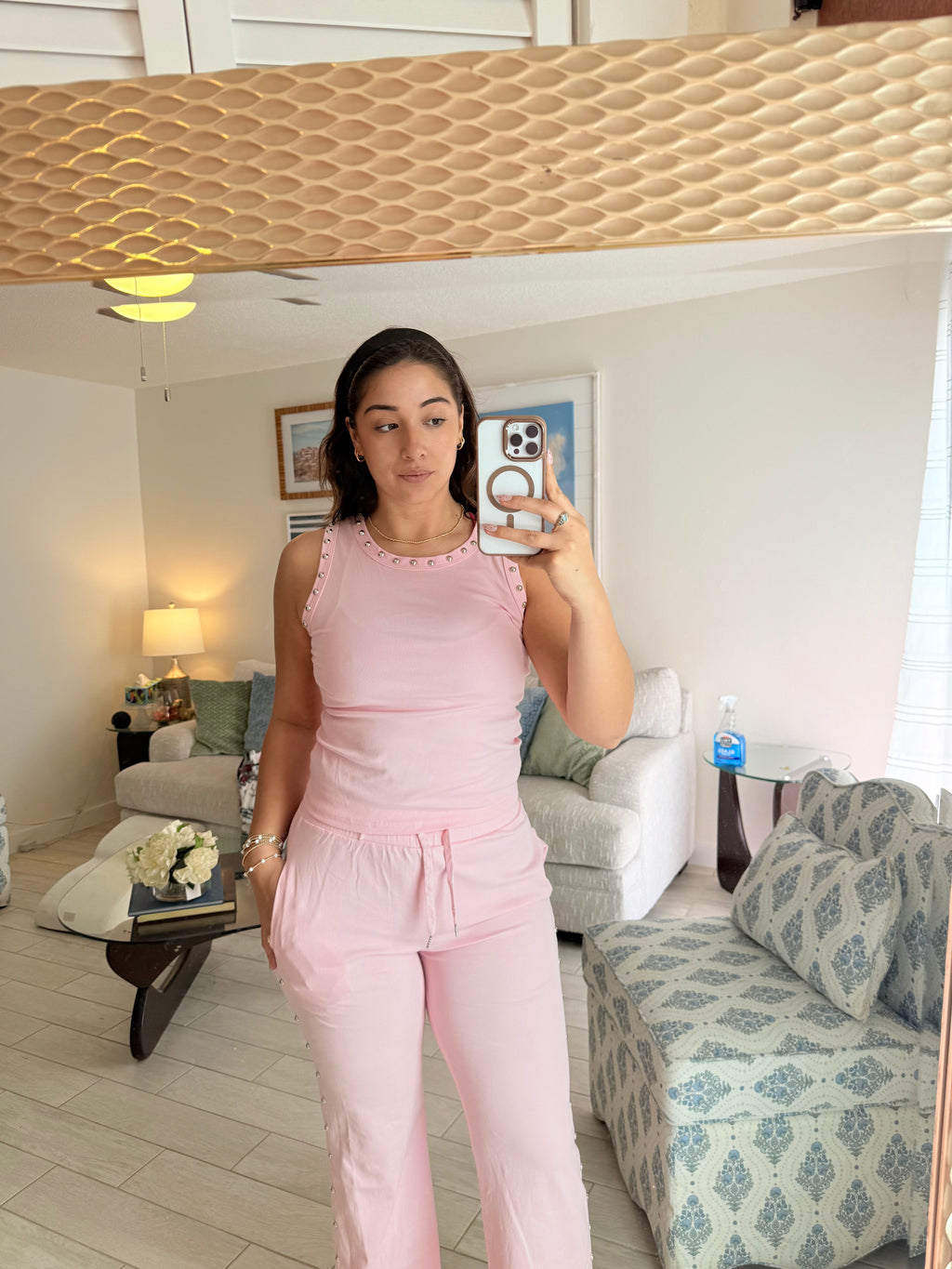 Lounge pant set w/ studs