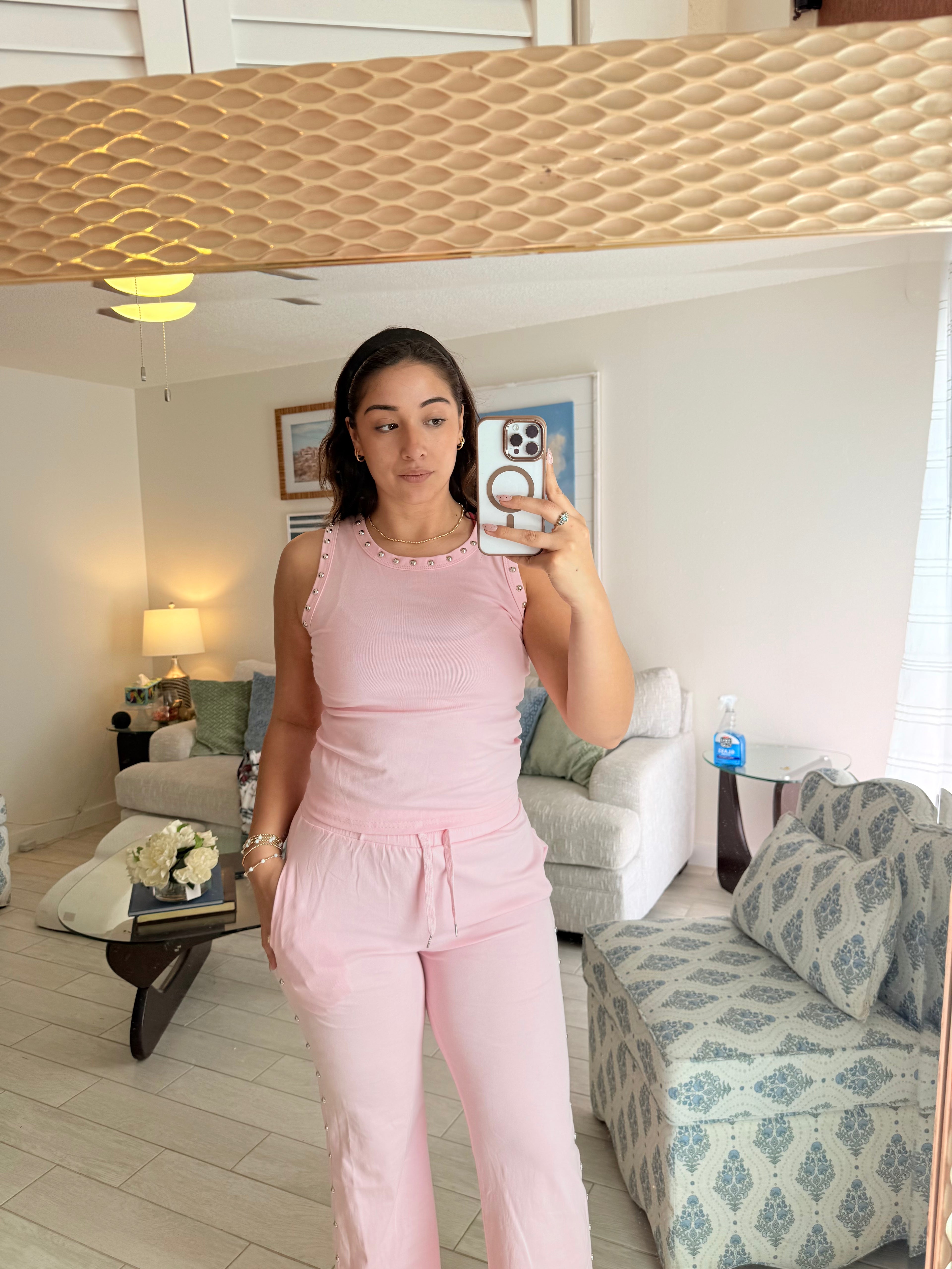 Lounge pant set w/ studs